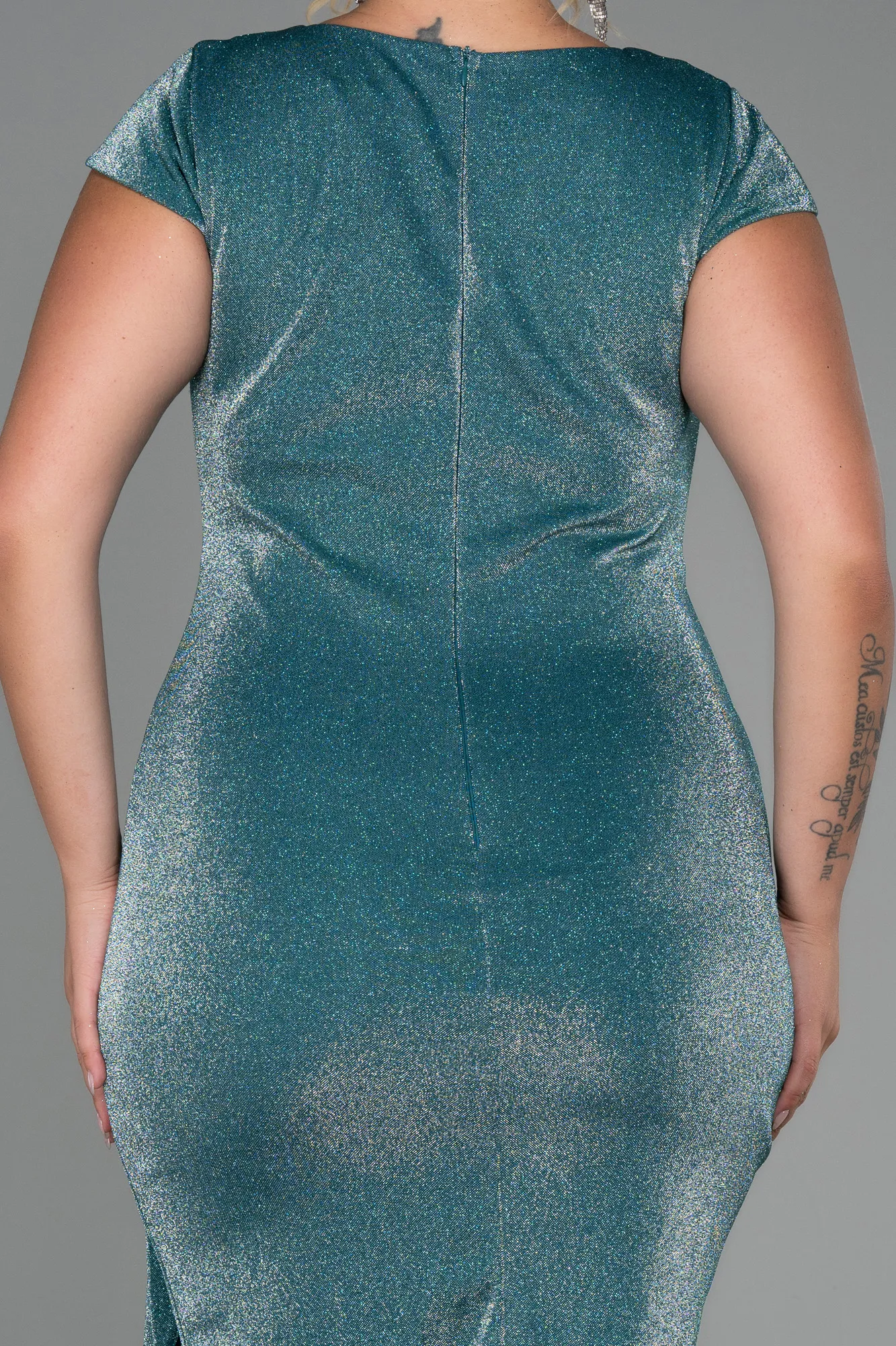 Green-Short Plus Size Evening Dress ABK1583