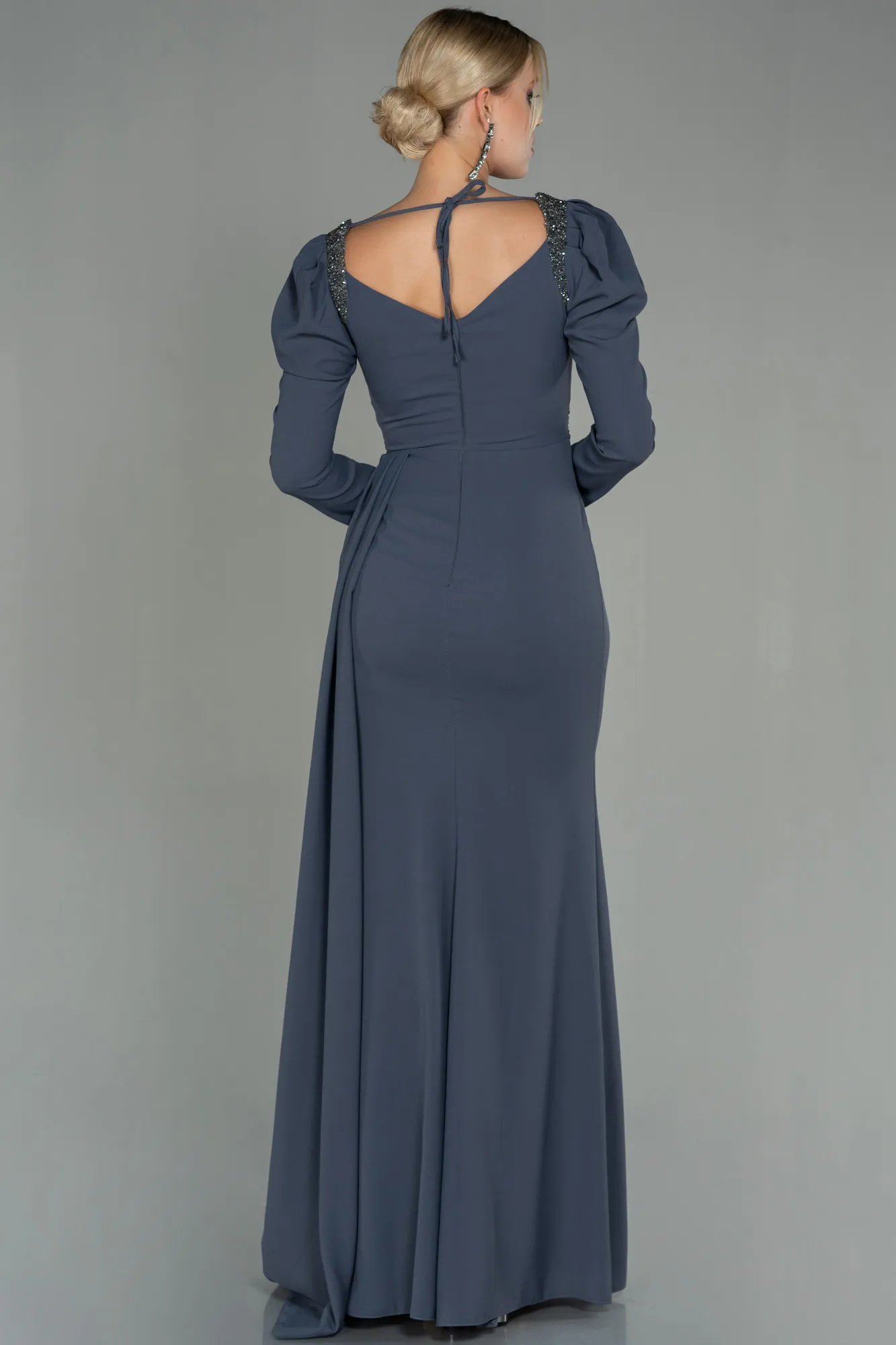 Grey-Long Evening Dress ABU2895