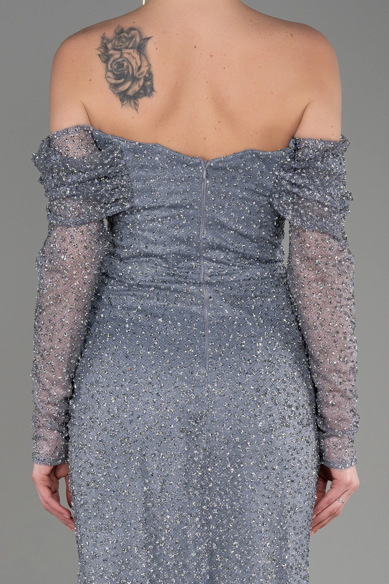 Grey-Long Mermaid Prom Dress ABU3777