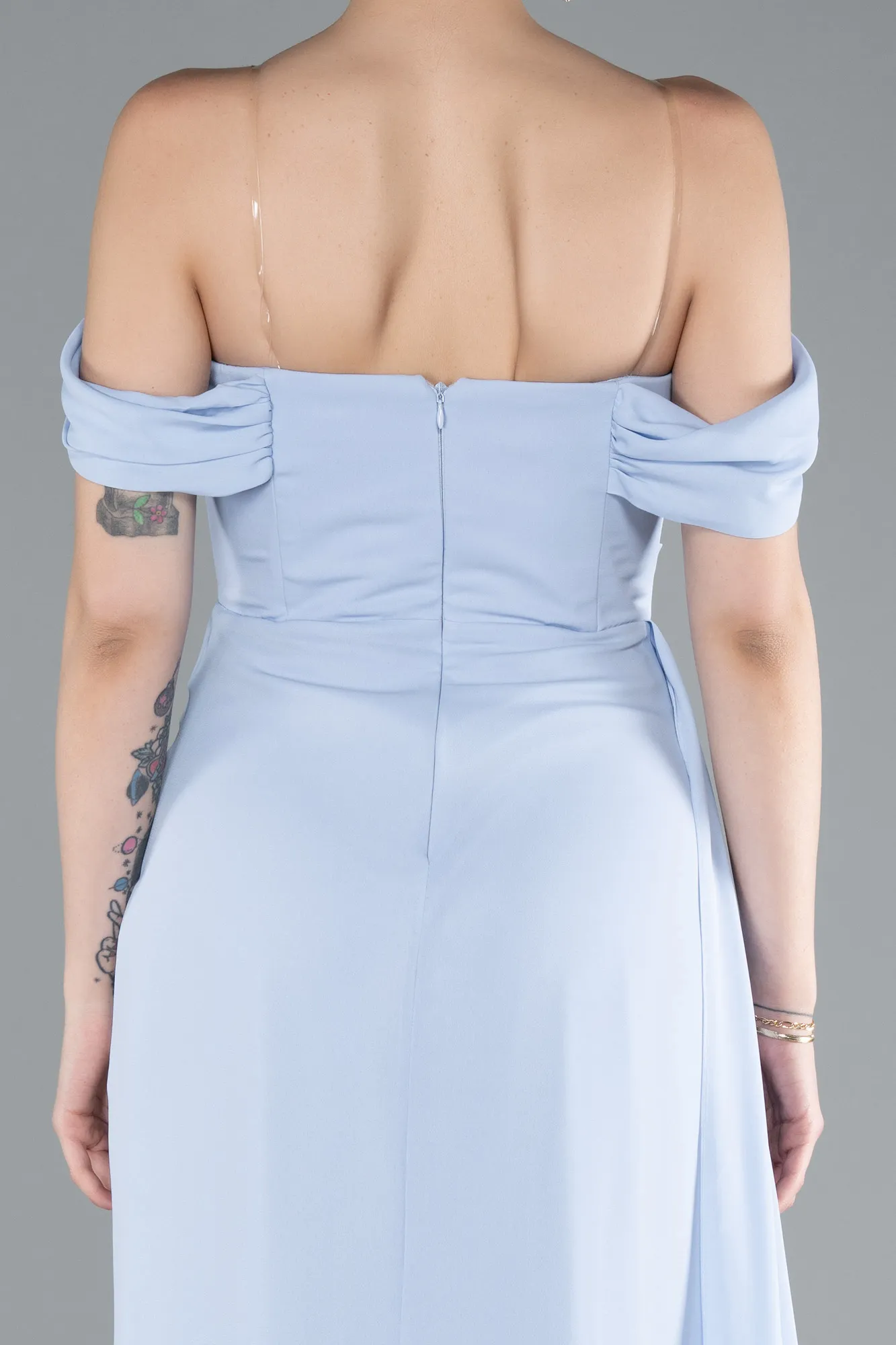 Ice Blue-Long Chiffon Evening Dress ABU4925