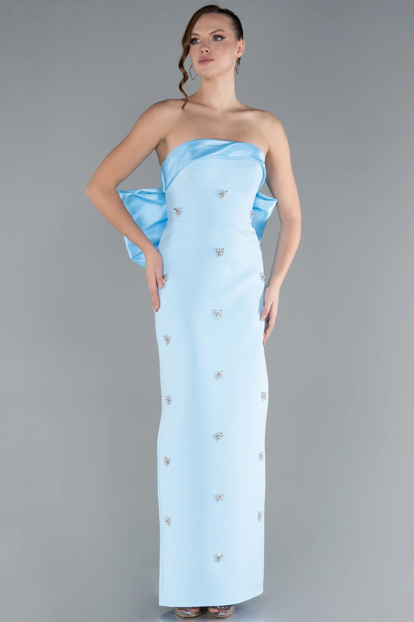 Ice Blue-Long Evening Dress ABU4716