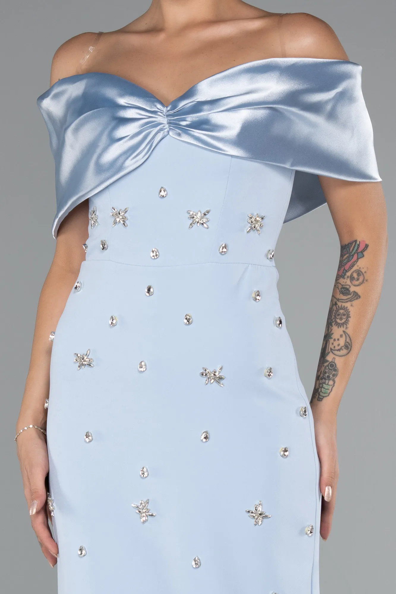 Ice Blue-Long Evening Dress ABU4973