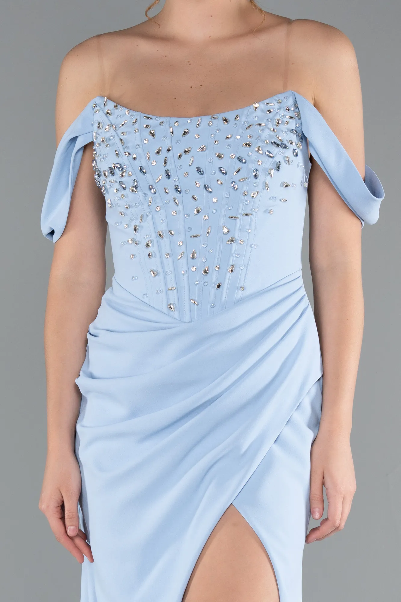 Ice Blue-Long Evening Dress ABU5016