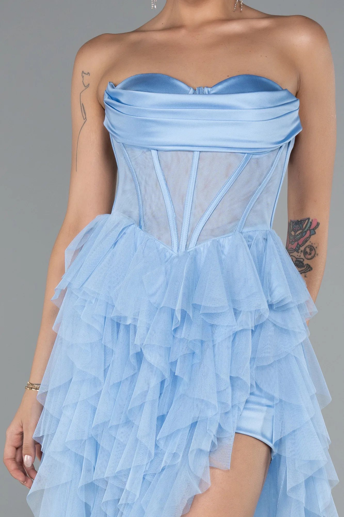 Ice Blue-Long Evening Dress ABU5071