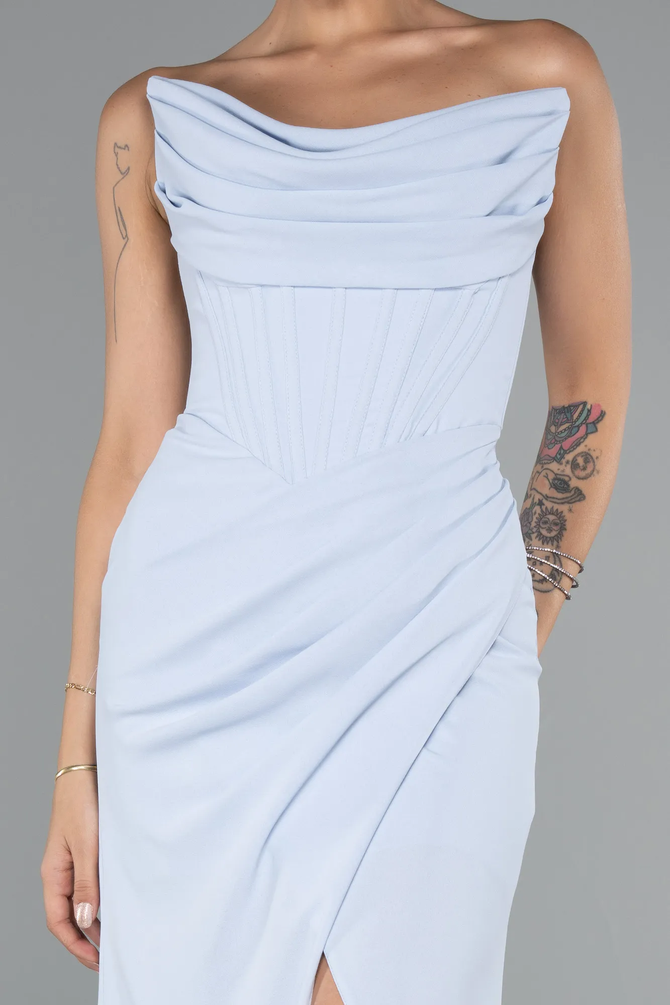 Ice Blue-Long Evening Dress ABU5096