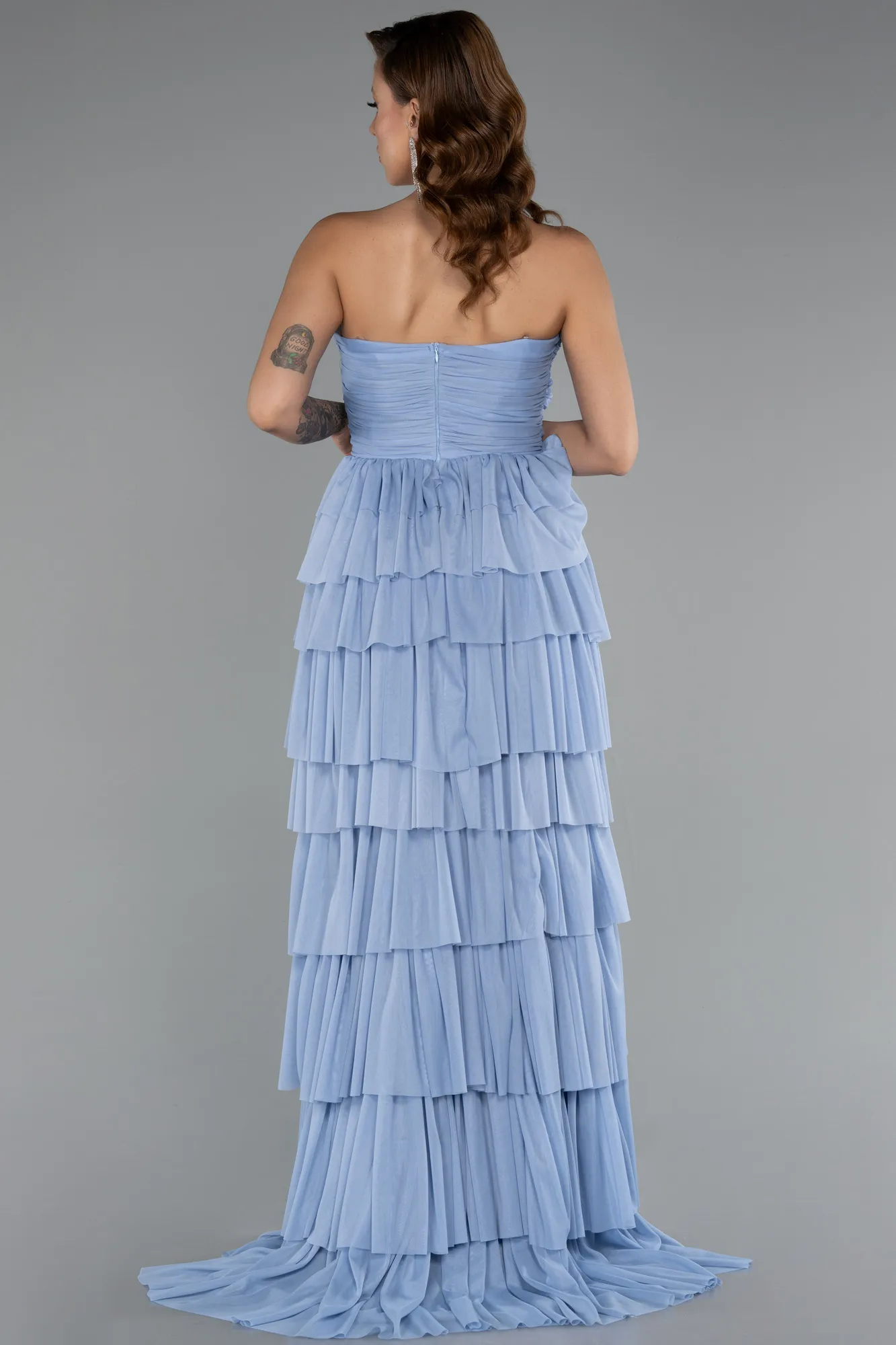 Ice Blue-Long Evening Dress ABU5104
