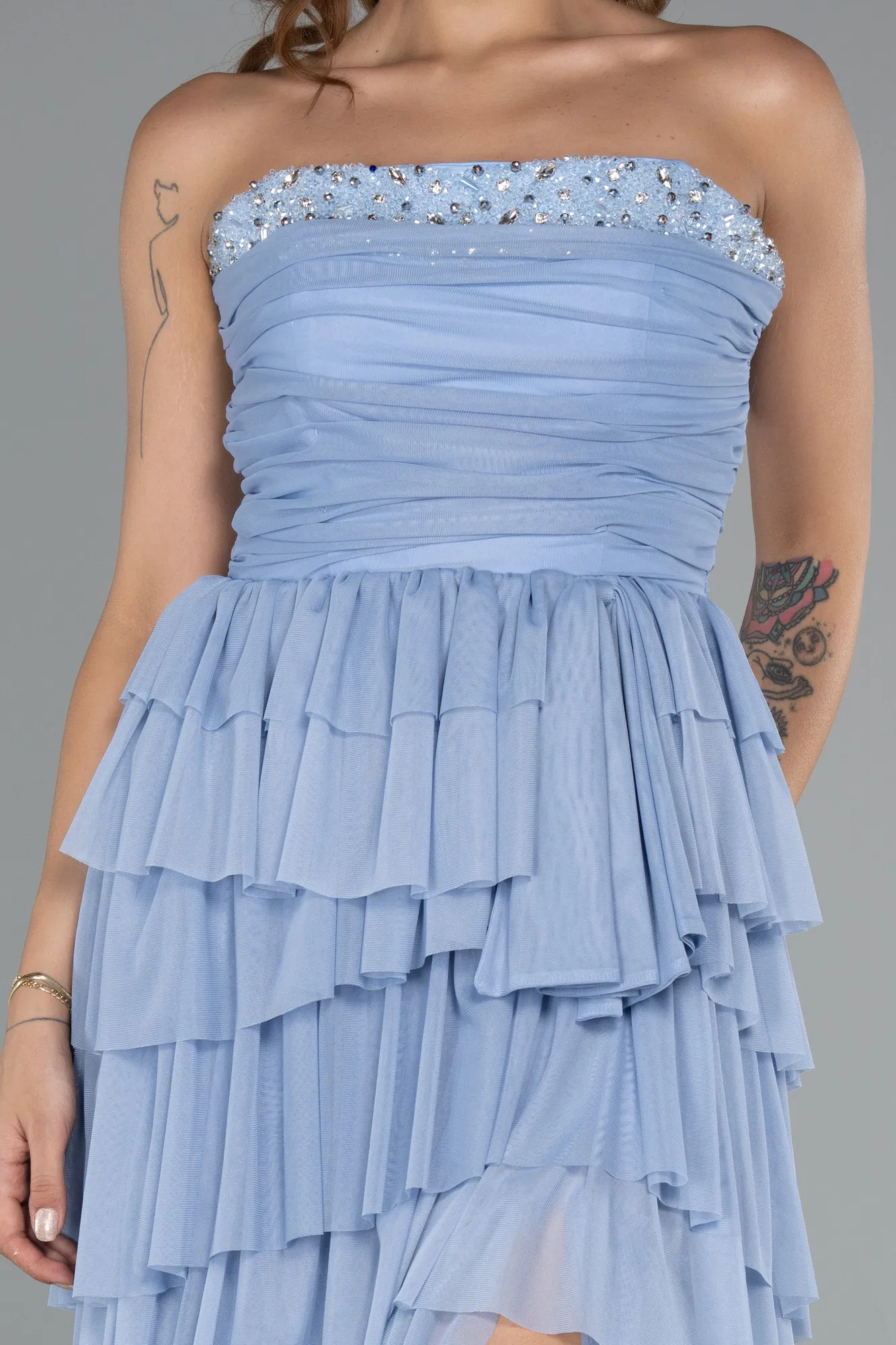 Ice Blue-Long Evening Dress ABU5104