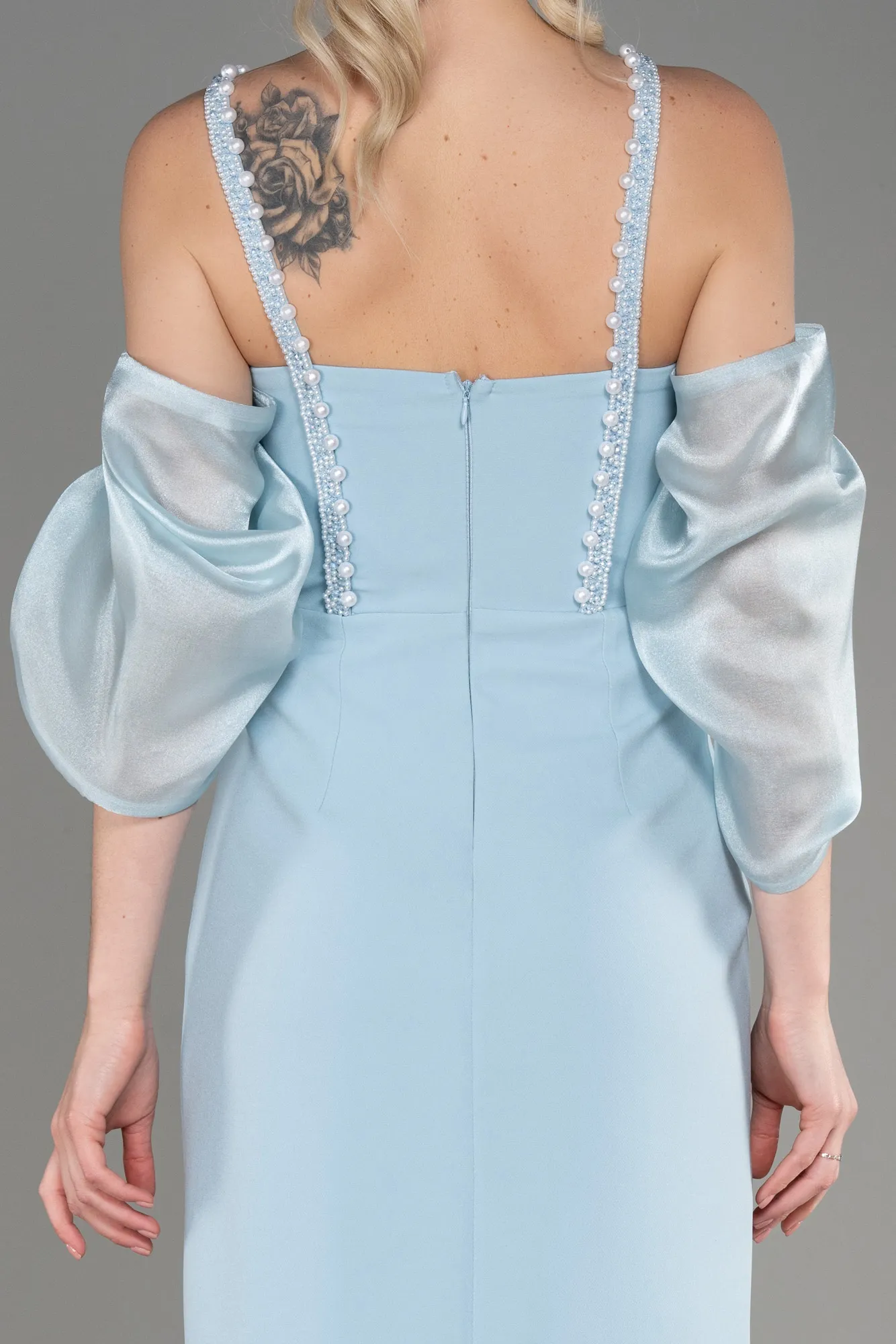 Ice Blue-Long Invitation Dress ABU2911