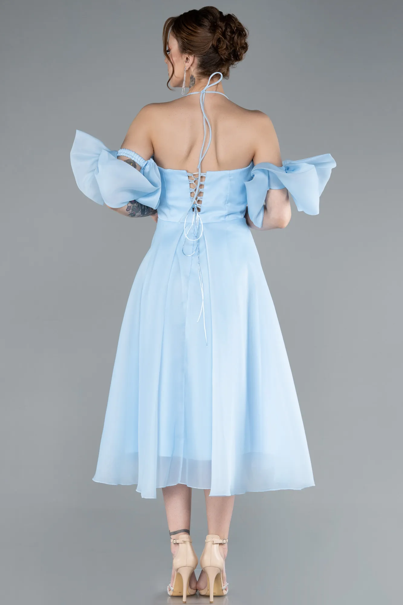 Ice Blue-Midi Cocktail Dress ABK2290