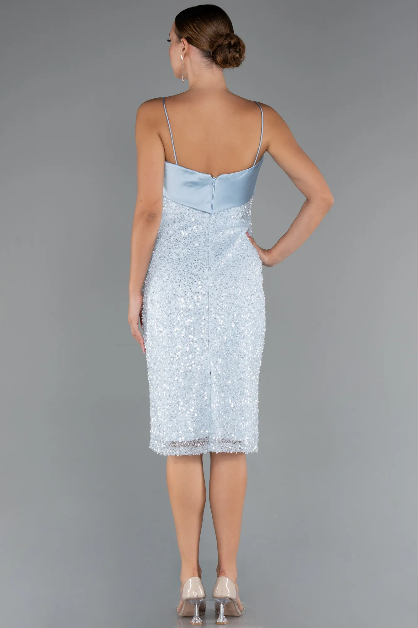 Ice Blue-Midi Cocktail Dress ABK2429