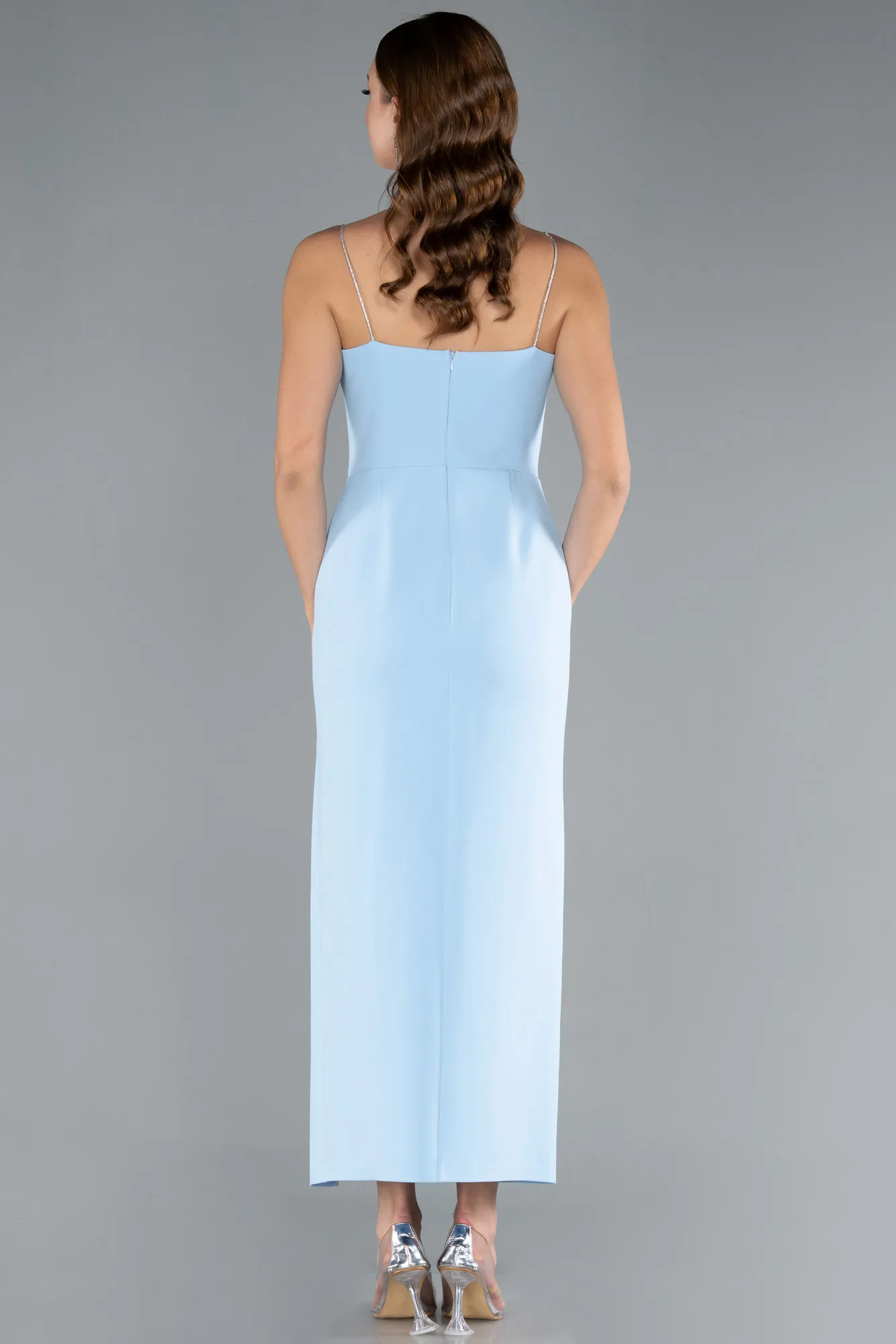 Ice Blue-Midi Evening Dress ABK1965