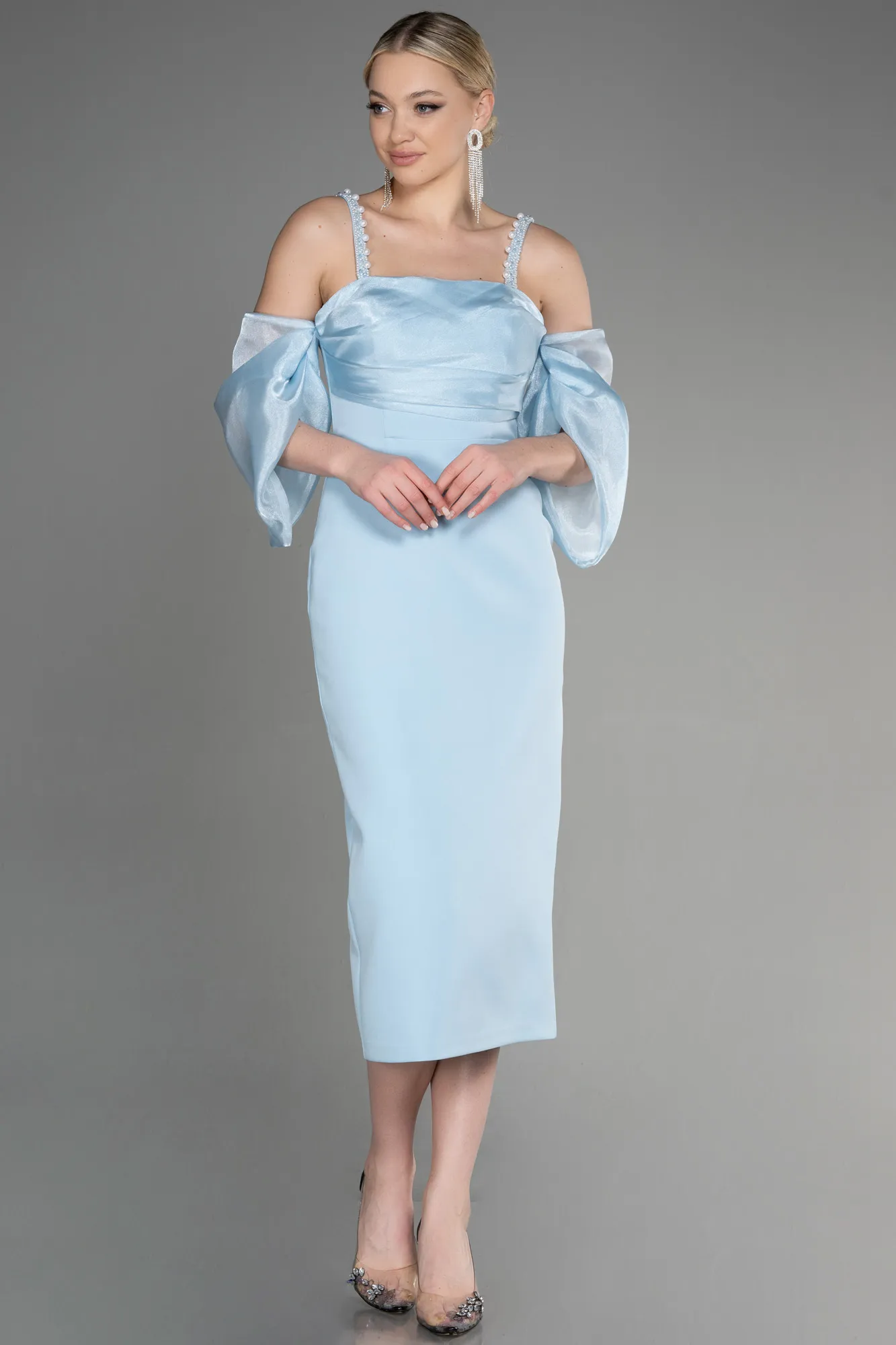 Ice Blue-Midi Invitation Dress ABK1906