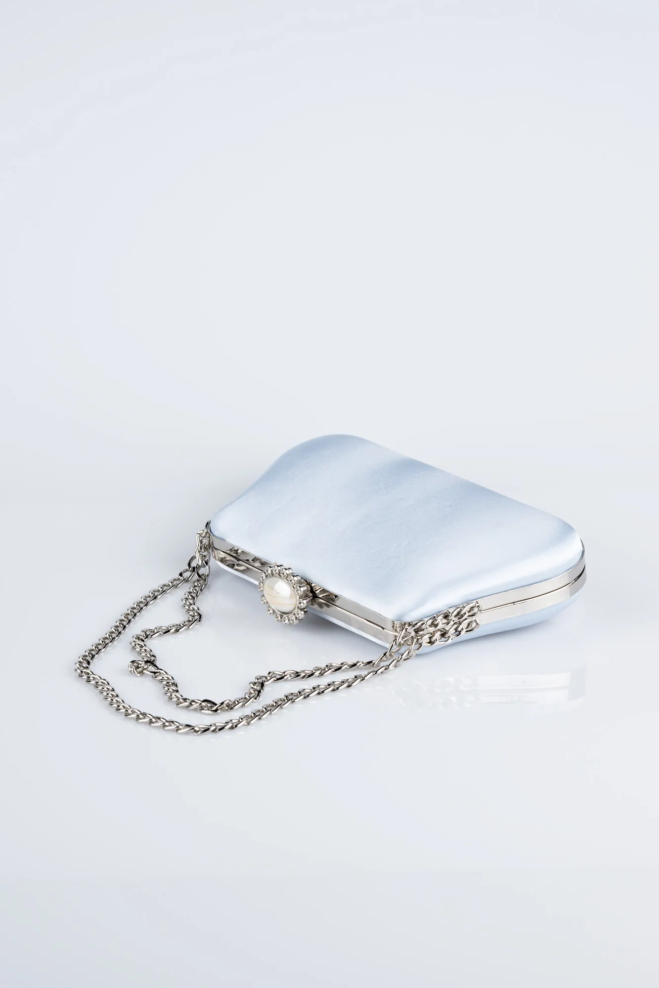 Ice Blue-Satin Night Bag SH834