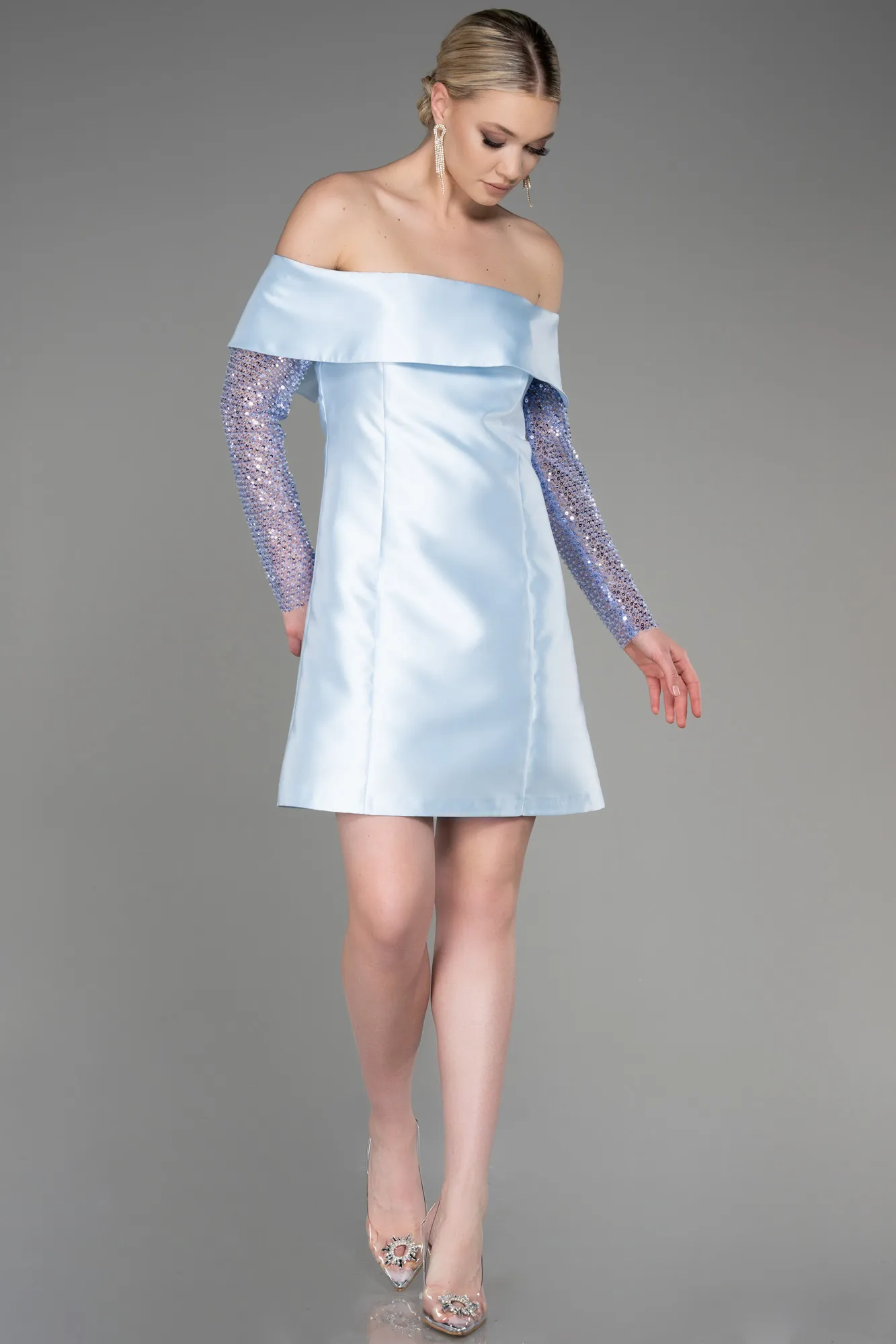 Ice Blue-Short Cocktail Dress ABK1997