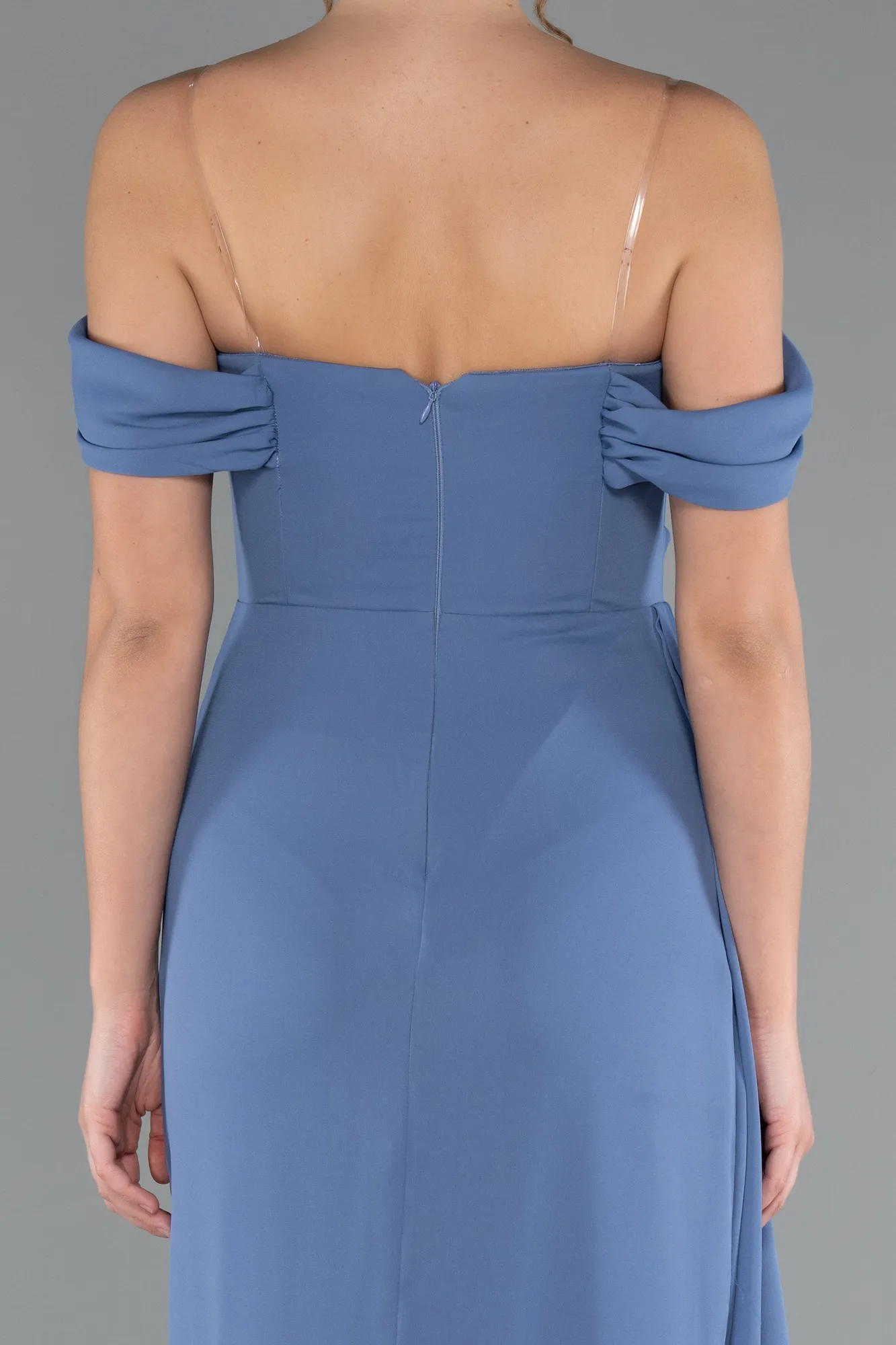 Indigo-Long Chiffon Evening Dress ABU4925