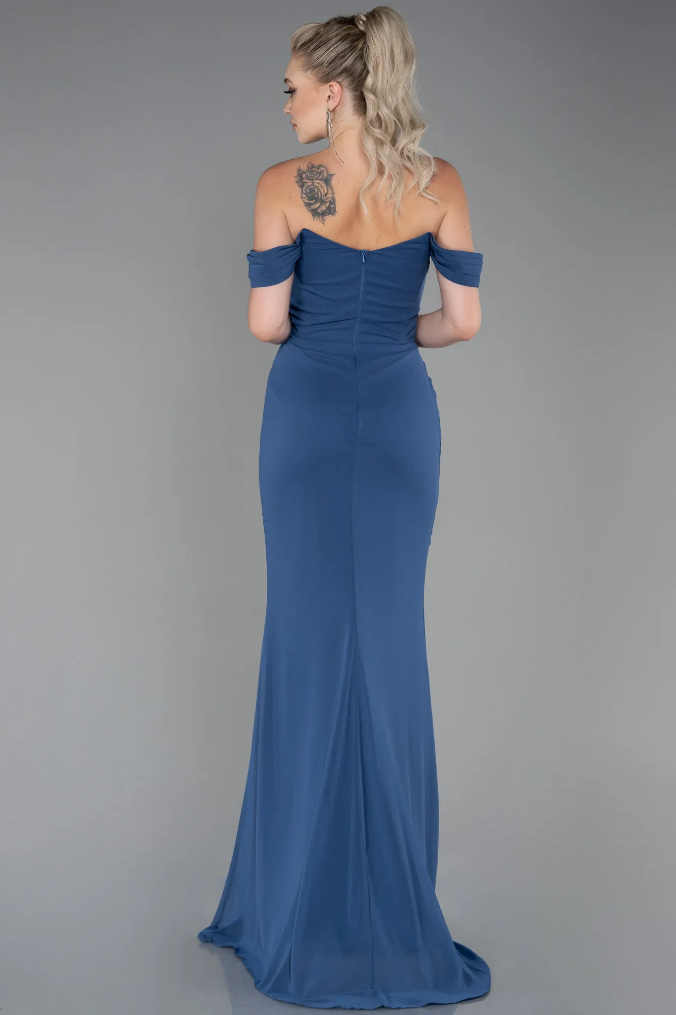 Indigo-Long Chiffon Prom Gown ABU3211