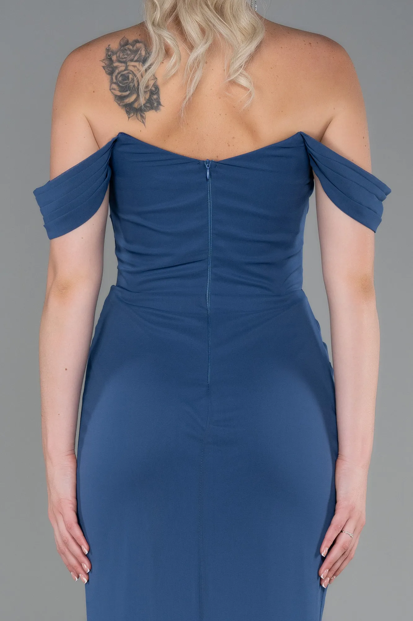 Indigo-Long Chiffon Prom Gown ABU3211