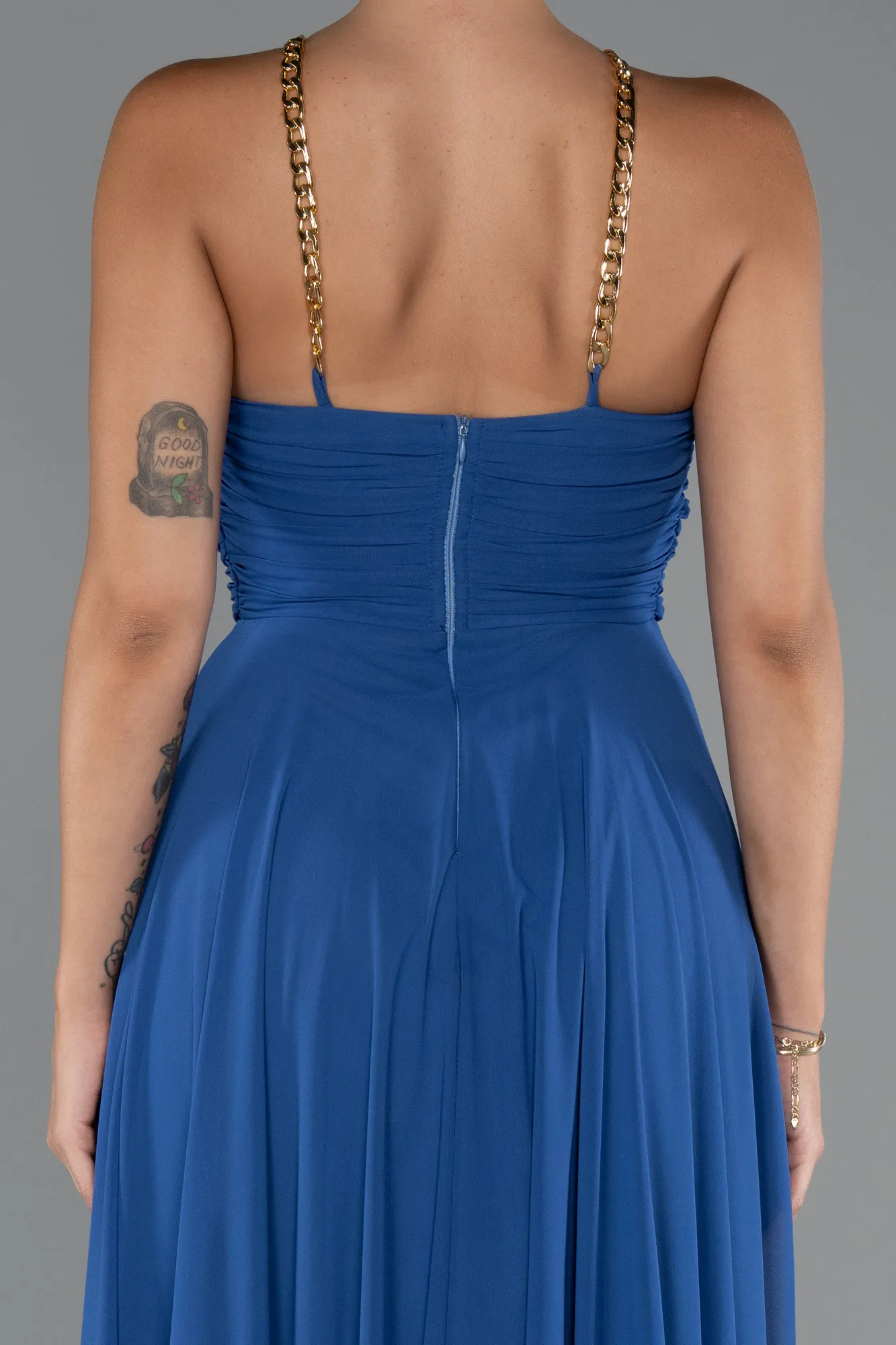 Indigo-Long Chiffon Prom Gown ABU5298