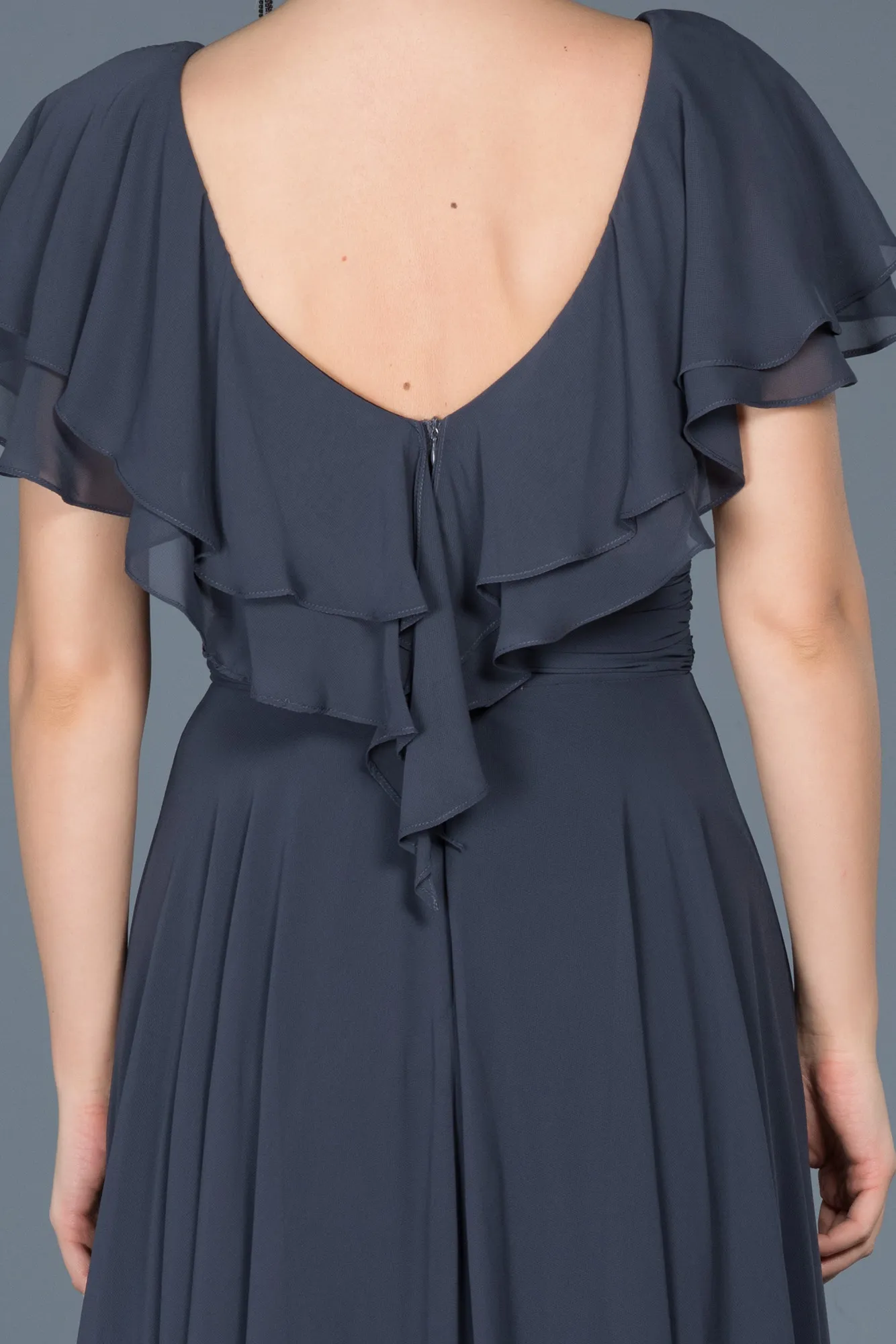 Indigo-Long Plus Size Evening Dress ABU032