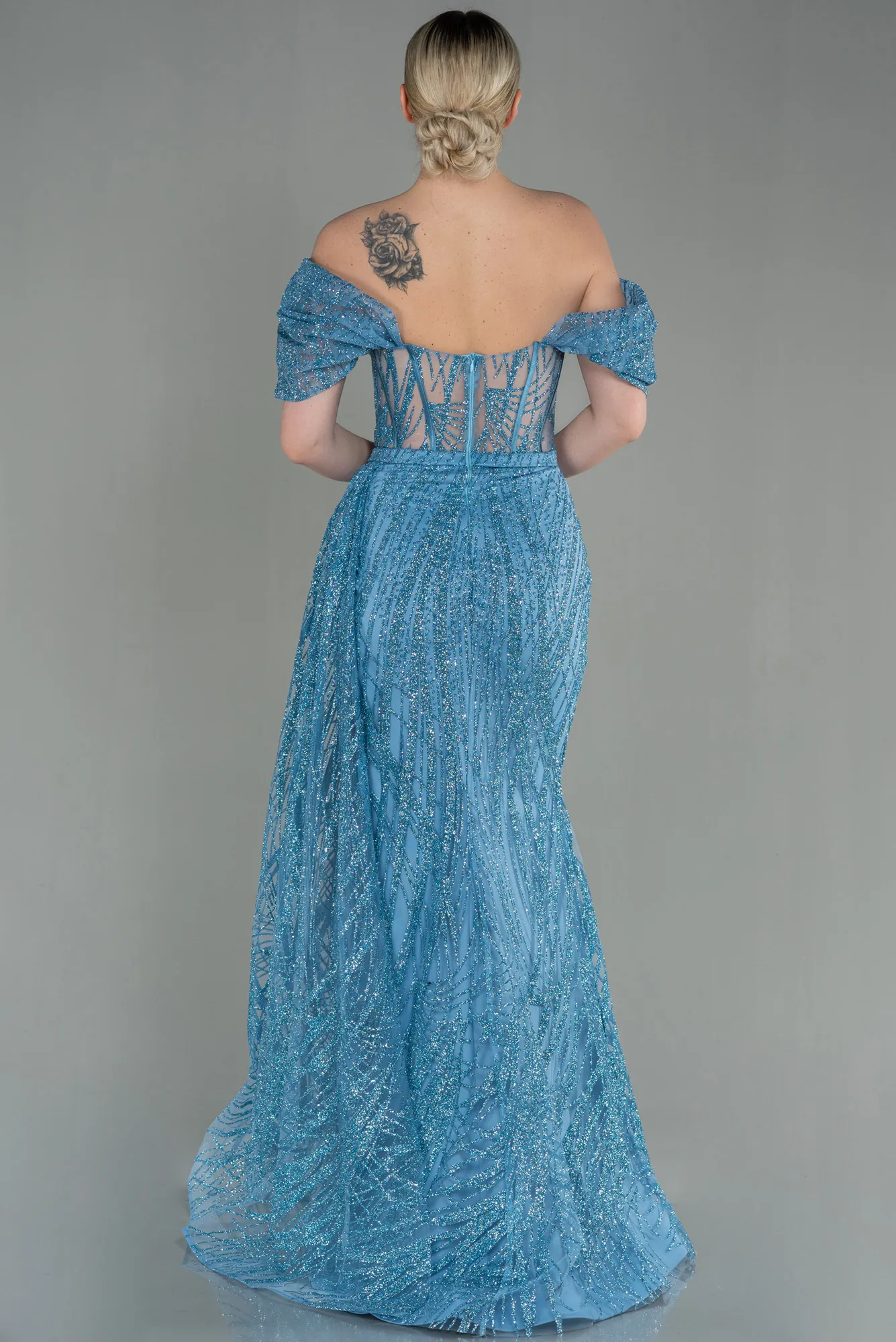 Indigo-Long Evening Dress ABU2706