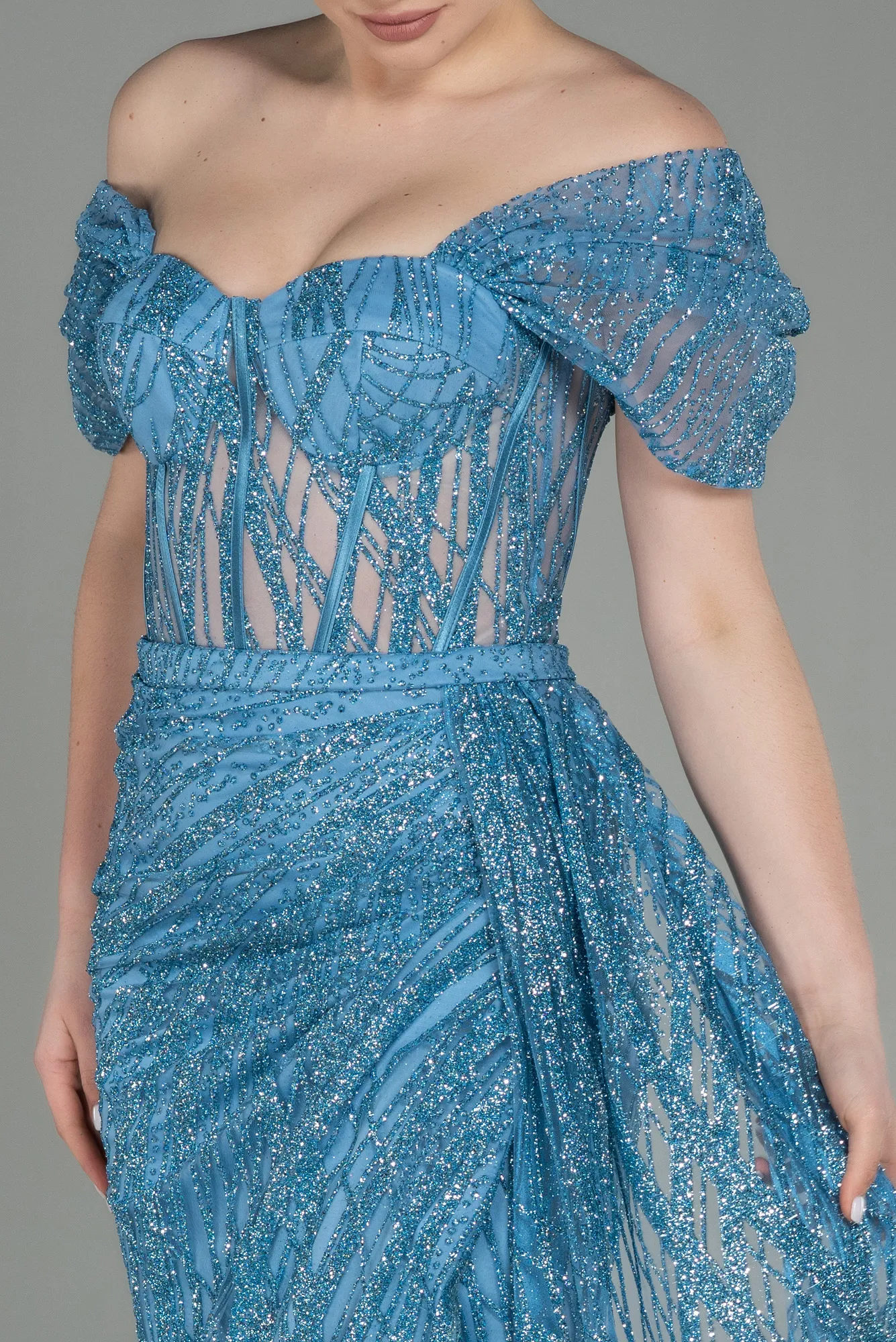 Indigo-Long Evening Dress ABU2706