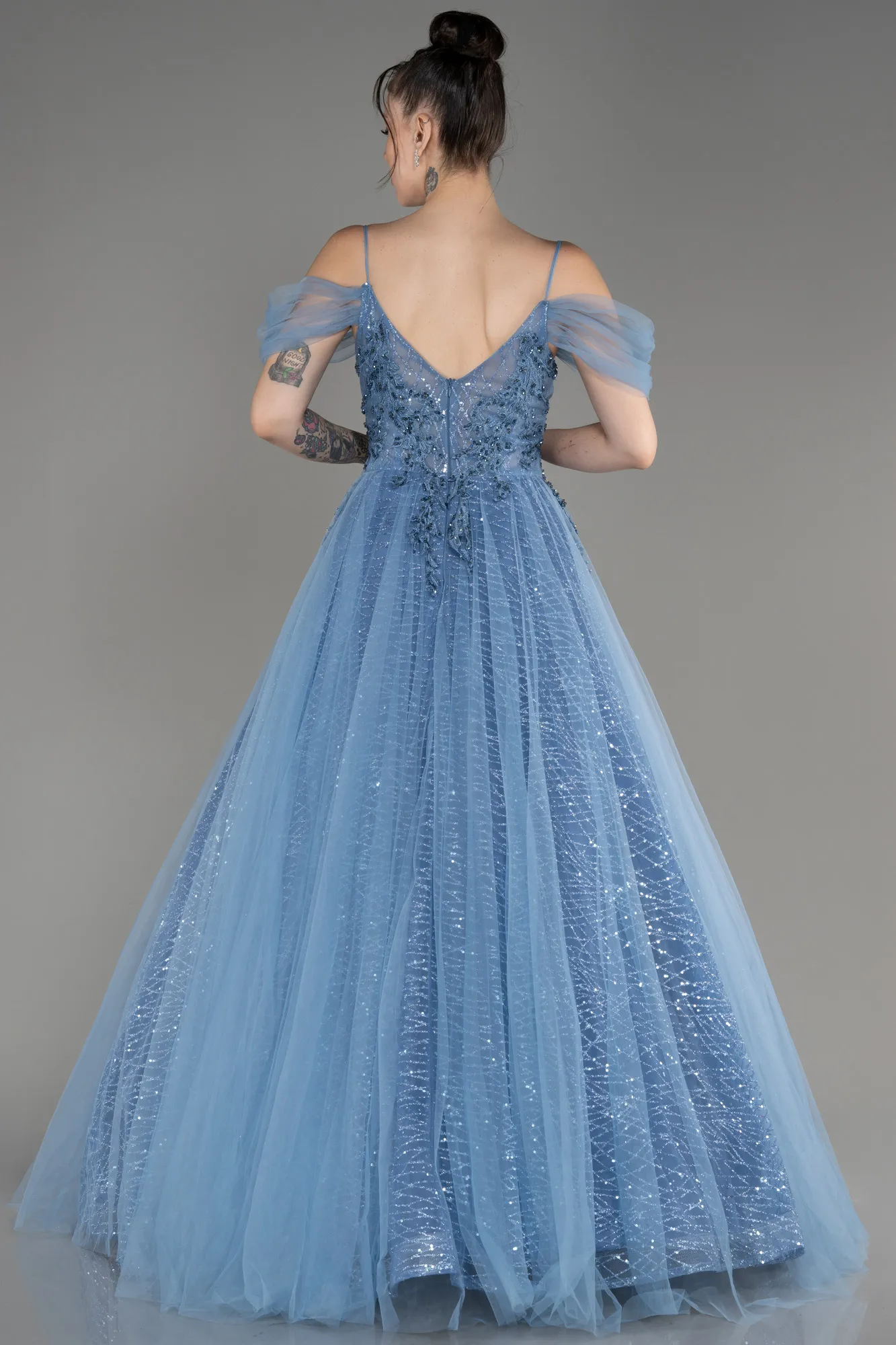 Indigo-Long Evening Dress ABU2805