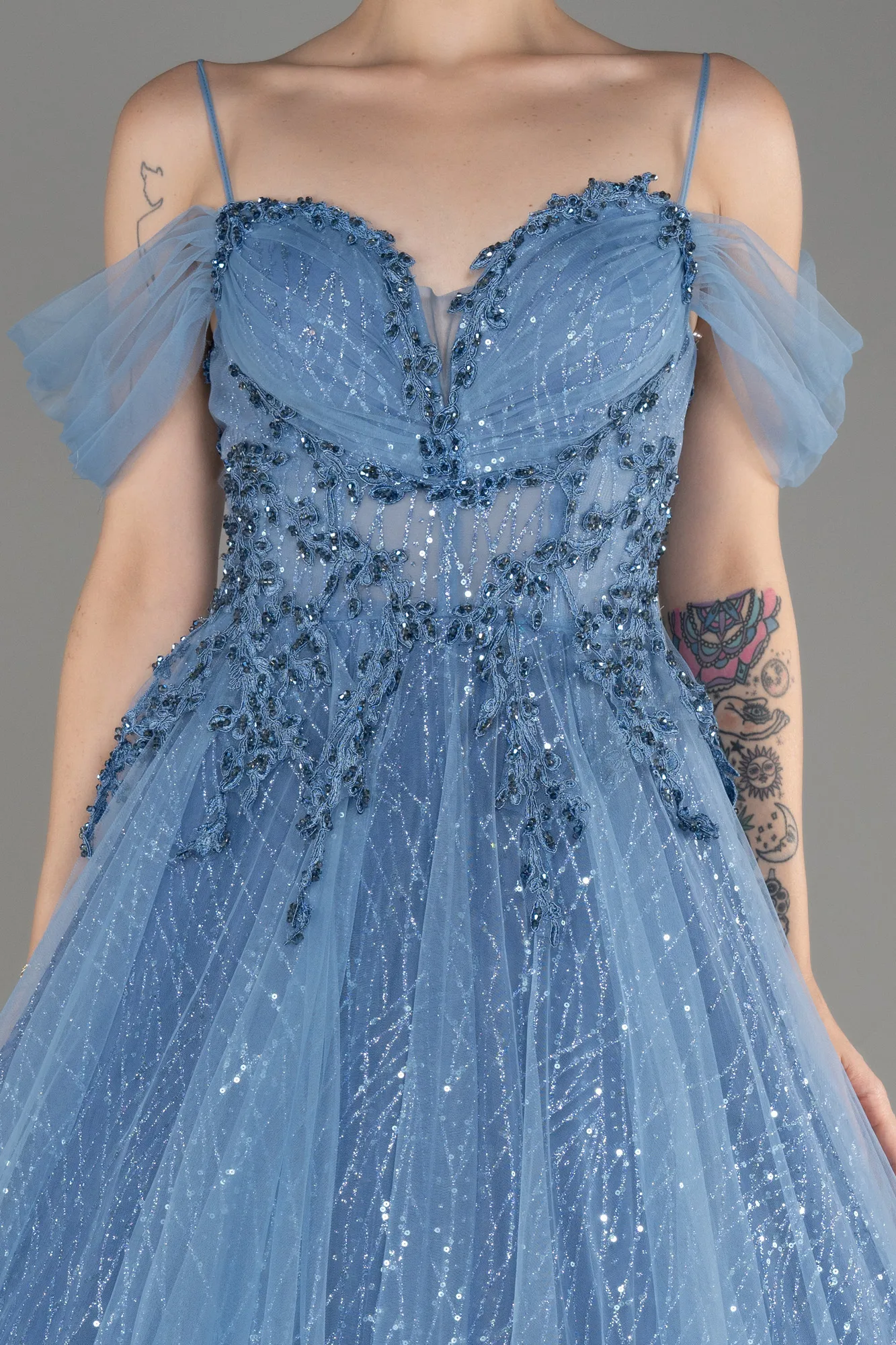 Indigo-Long Evening Dress ABU2805