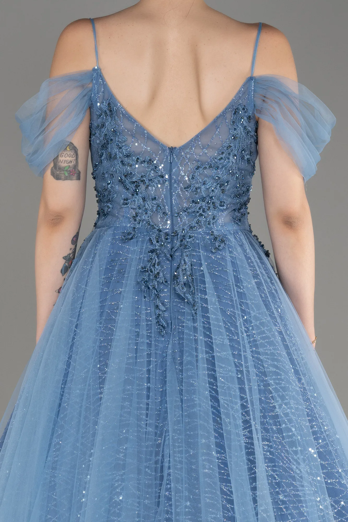 Indigo-Long Evening Dress ABU2805