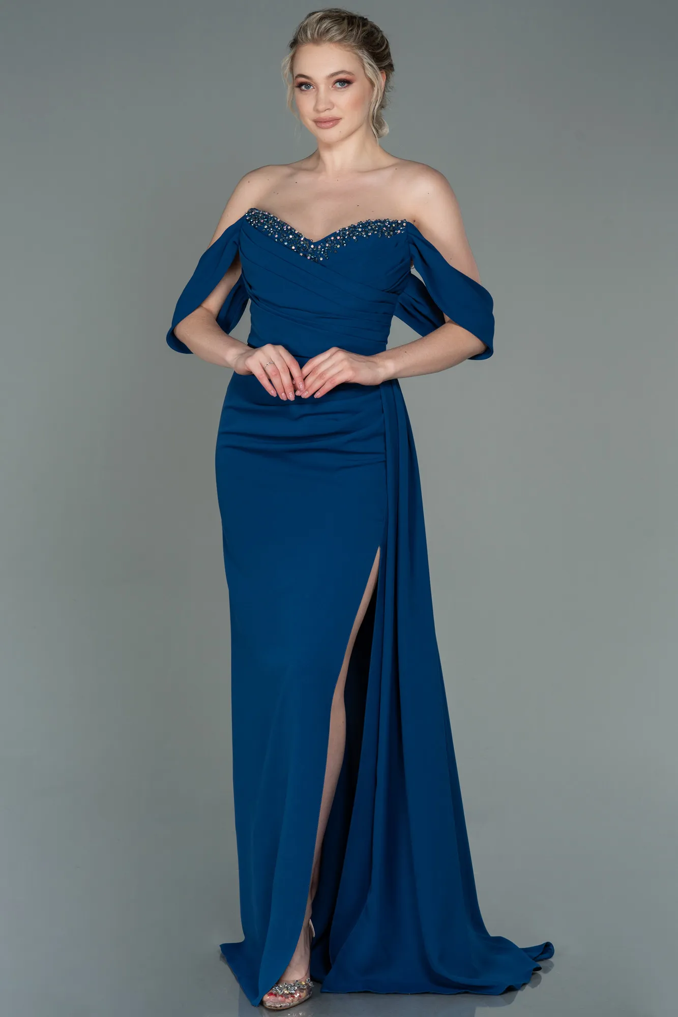 Indigo-Long Evening Dress ABU2823