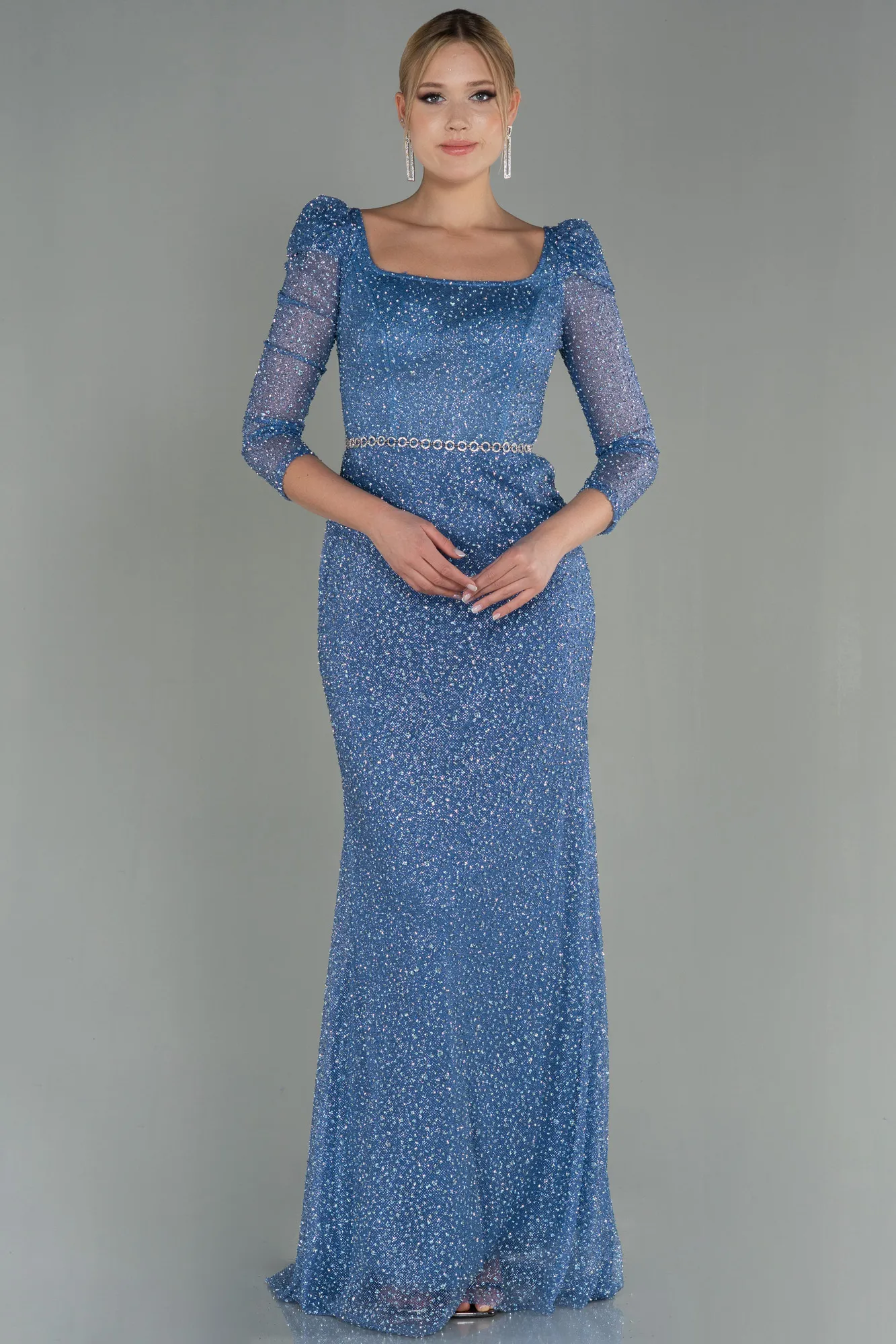 Indigo-Long Evening Dress ABU2996