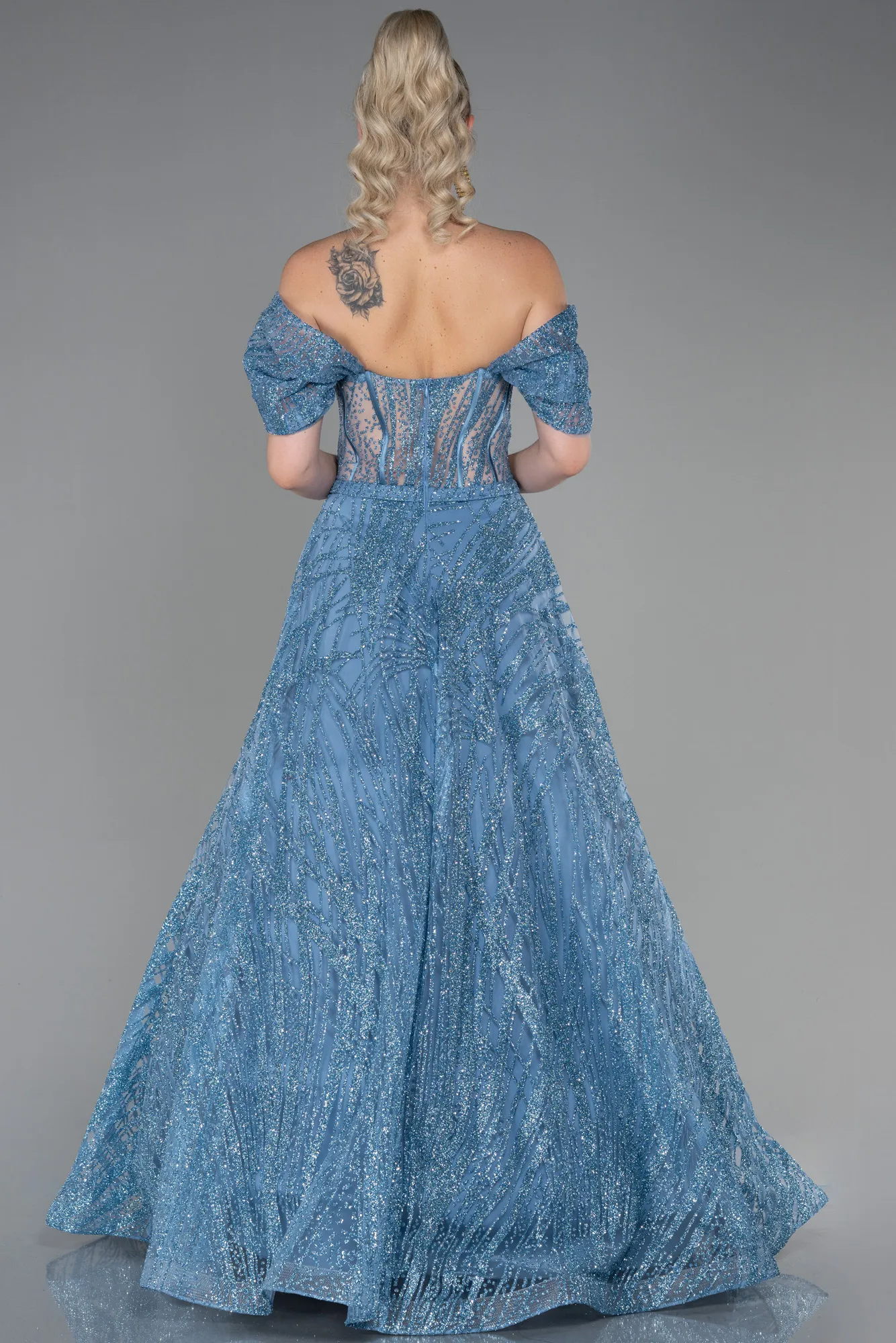 Indigo-Long Evening Dress ABU3261