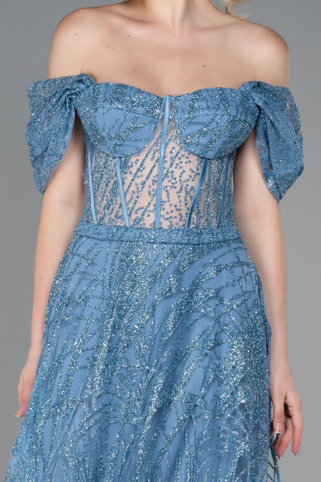 Indigo-Long Evening Dress ABU3261