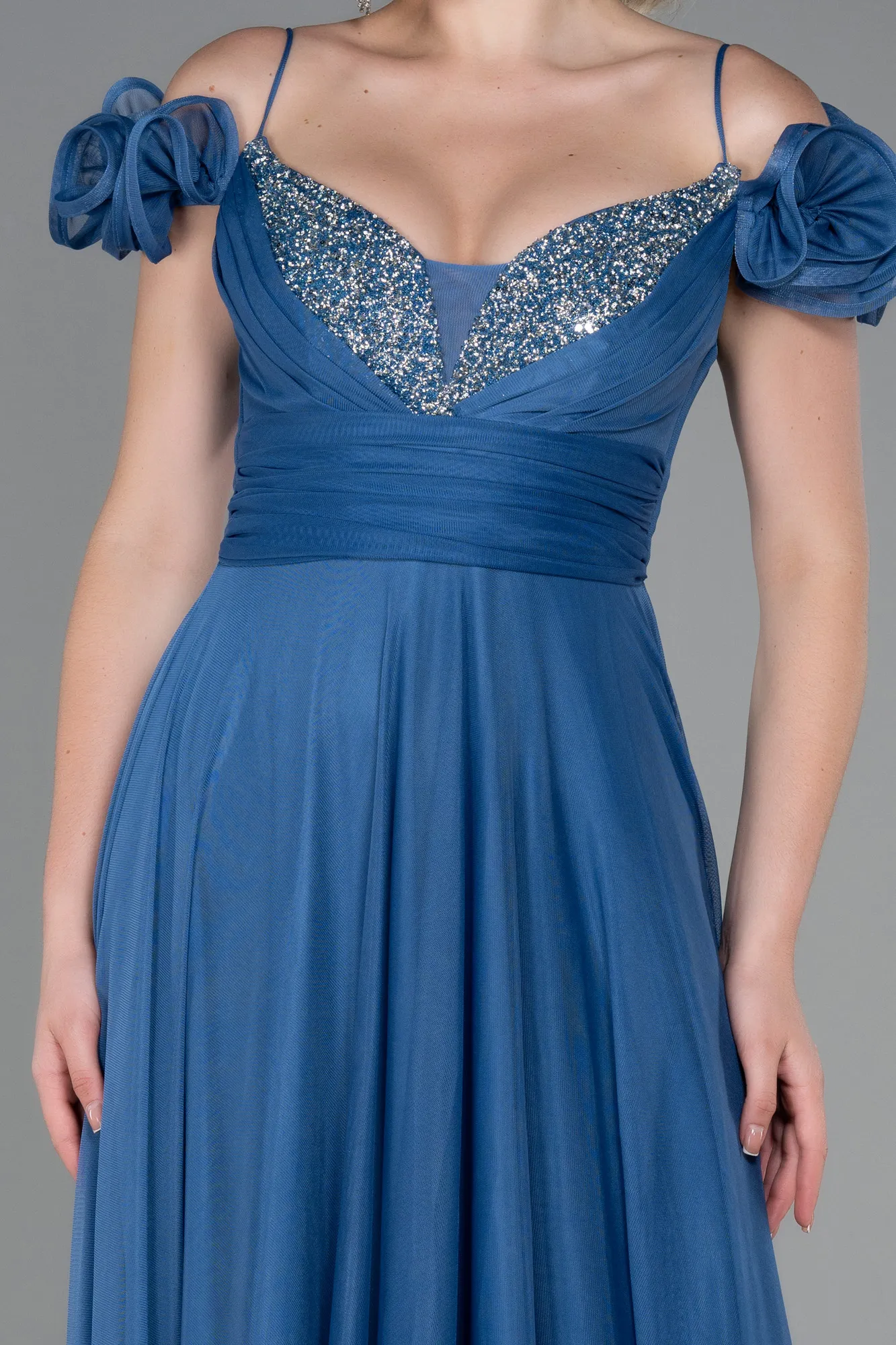 Indigo-Long Evening Dress ABU3272