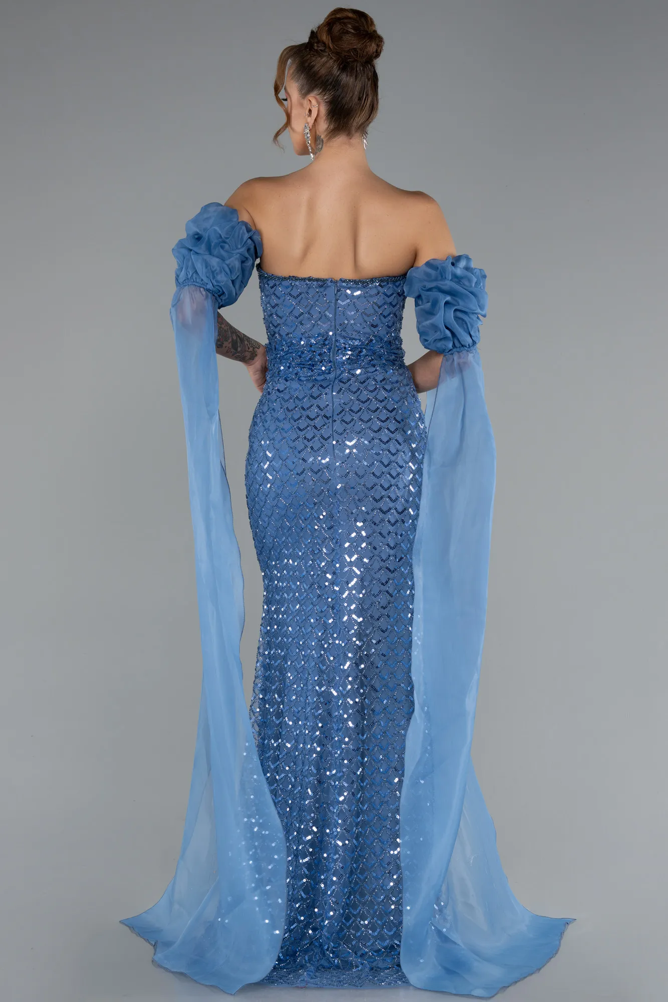 Indigo-Long Evening Dress ABU5100