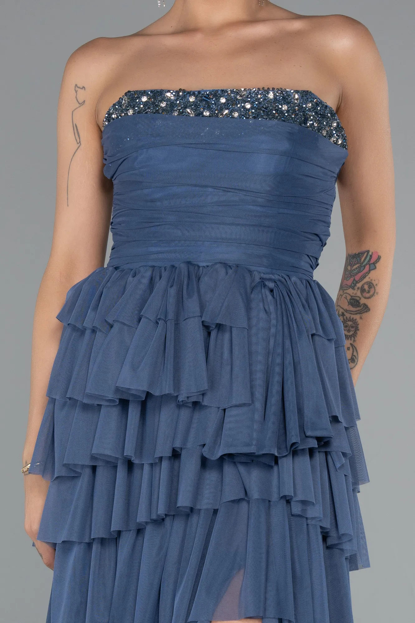 Indigo-Long Evening Dress ABU5104