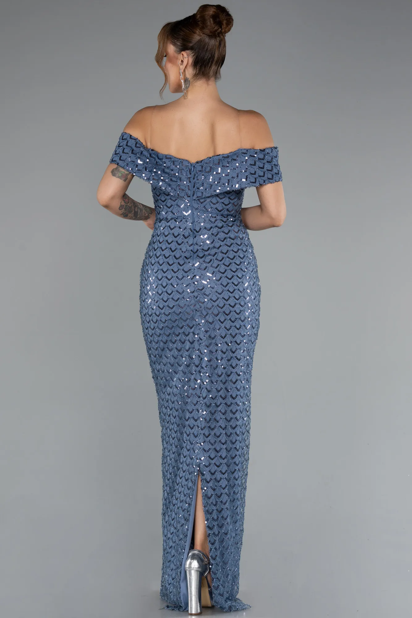 Indigo-Long Evening Dress ABU5186