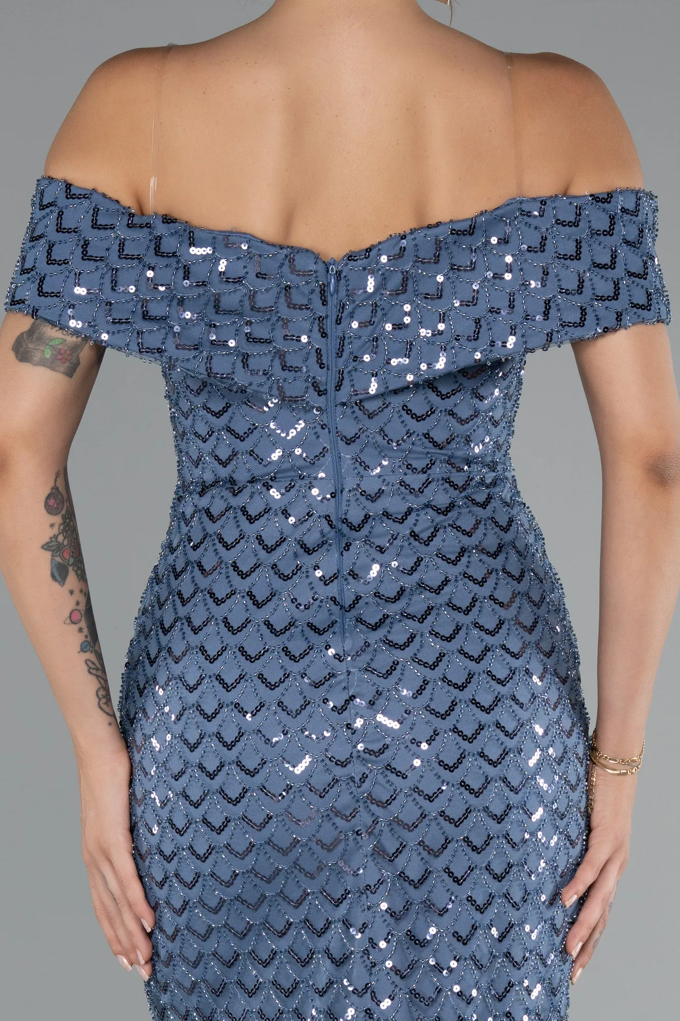 Indigo-Long Evening Dress ABU5186