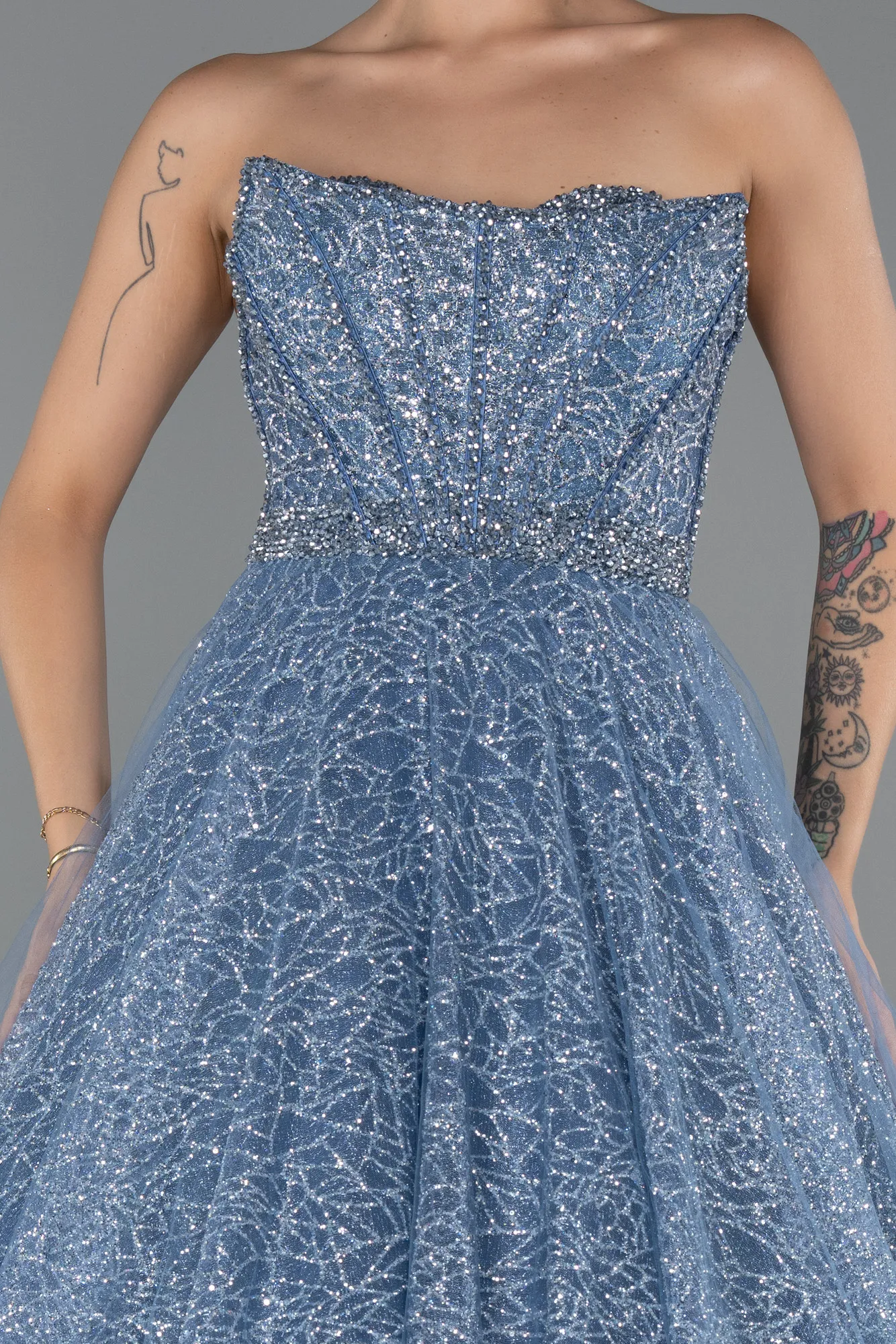 Indigo-Long Evening Dress ABU5265