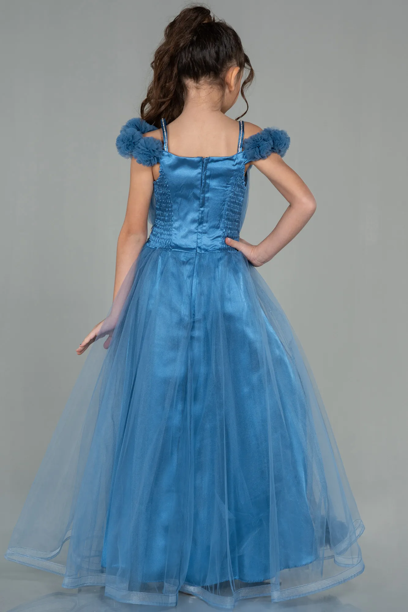 Indigo-Long Girl Dress ABU2450