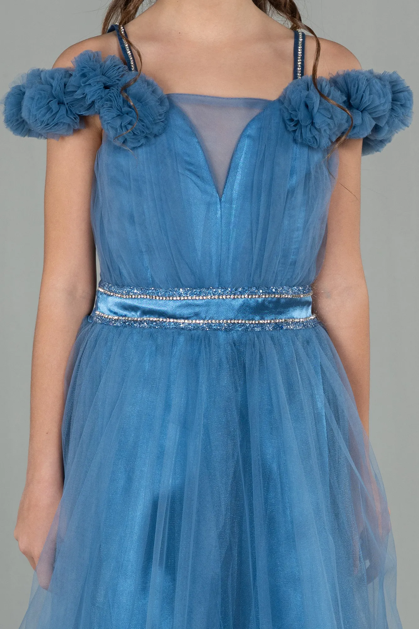 Indigo-Long Girl Dress ABU2450