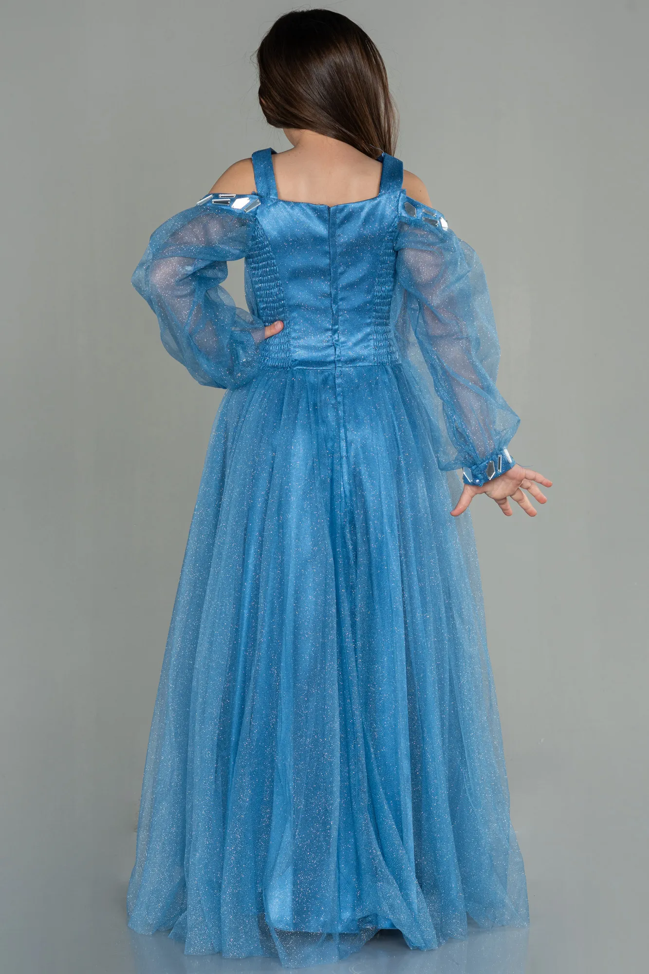 Indigo-Long Girl Dress ABU2454