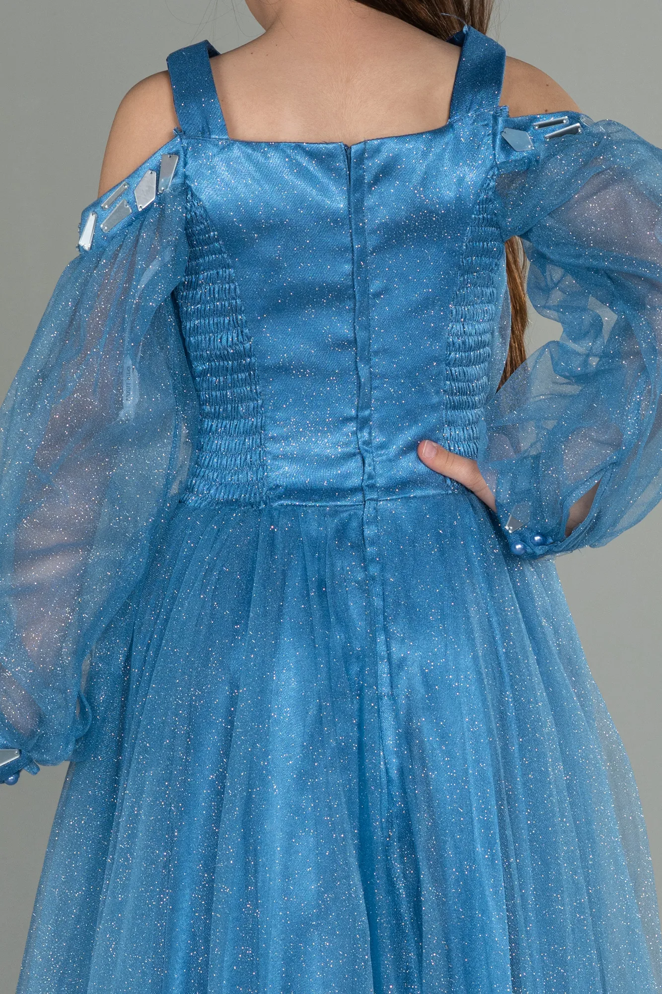 Indigo-Long Girl Dress ABU2454