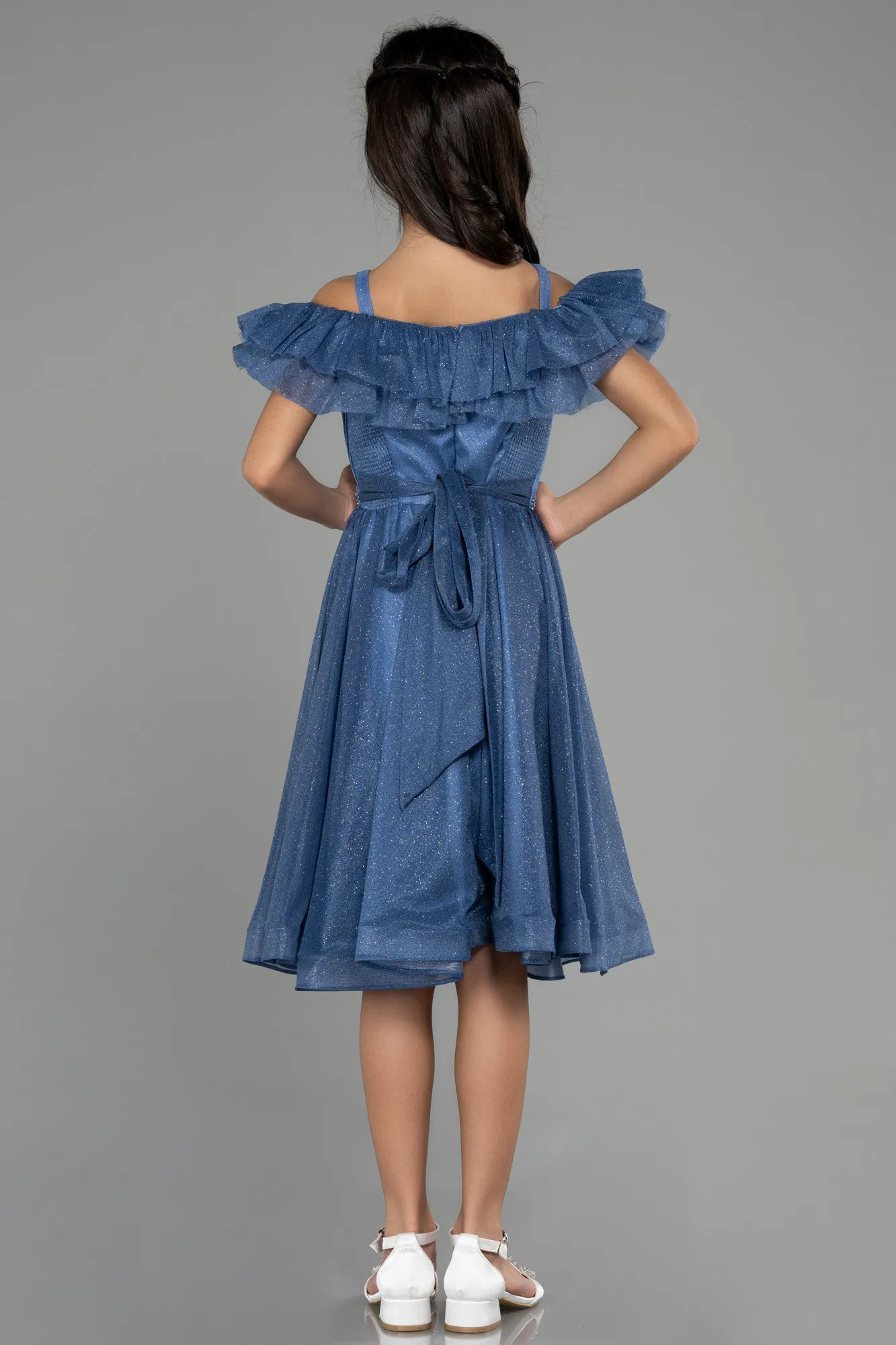 Indigo-Long Girl Dress ABU3728