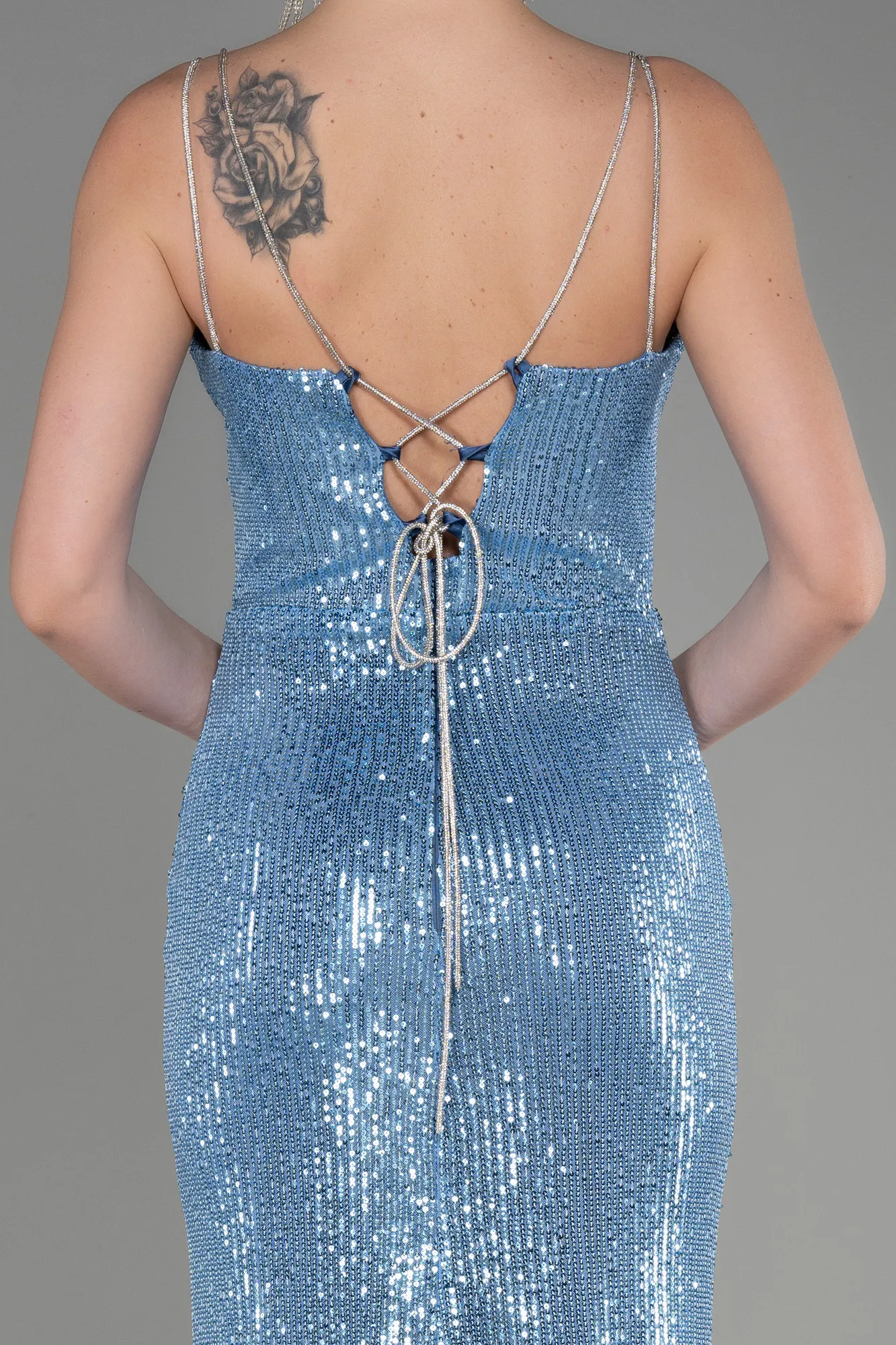 Indigo-Long Mermaid Evening Gown ABU3768