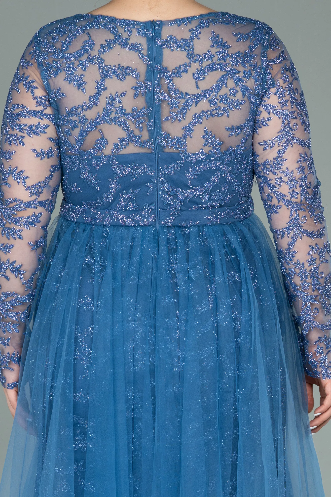 Indigo-Long Oversized Evening Dress ABU2238