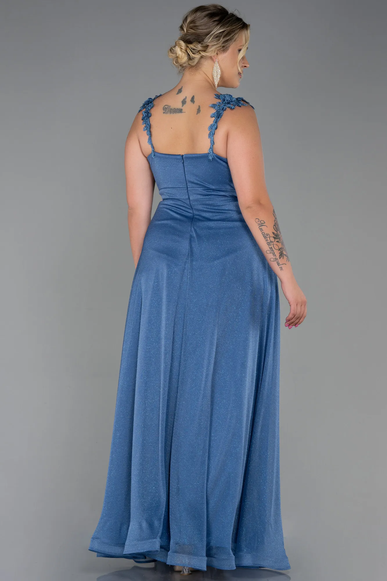 Indigo-Long Oversized Evening Dress ABU3174