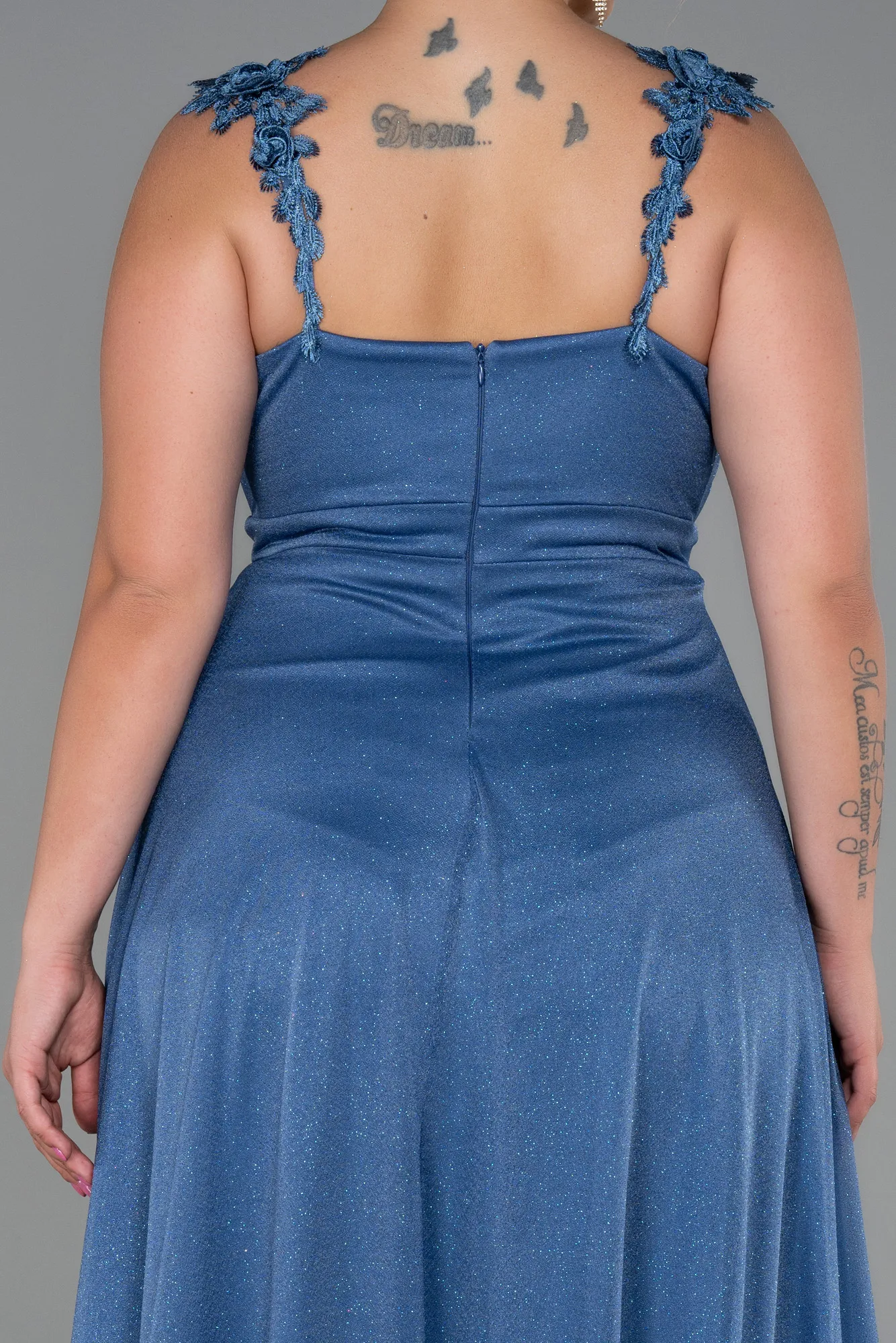 Indigo-Long Oversized Evening Dress ABU3174