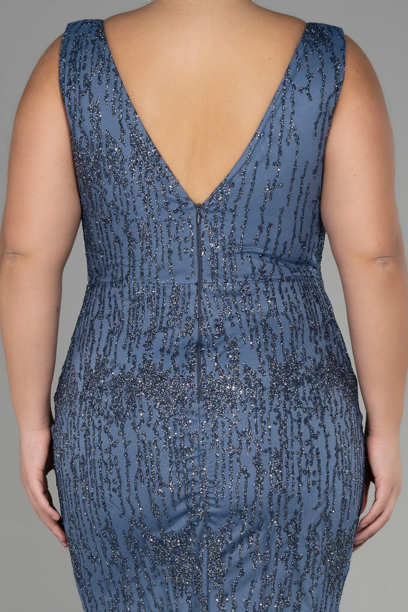 Indigo-Long Plus Size Engagement Dress ABU3368