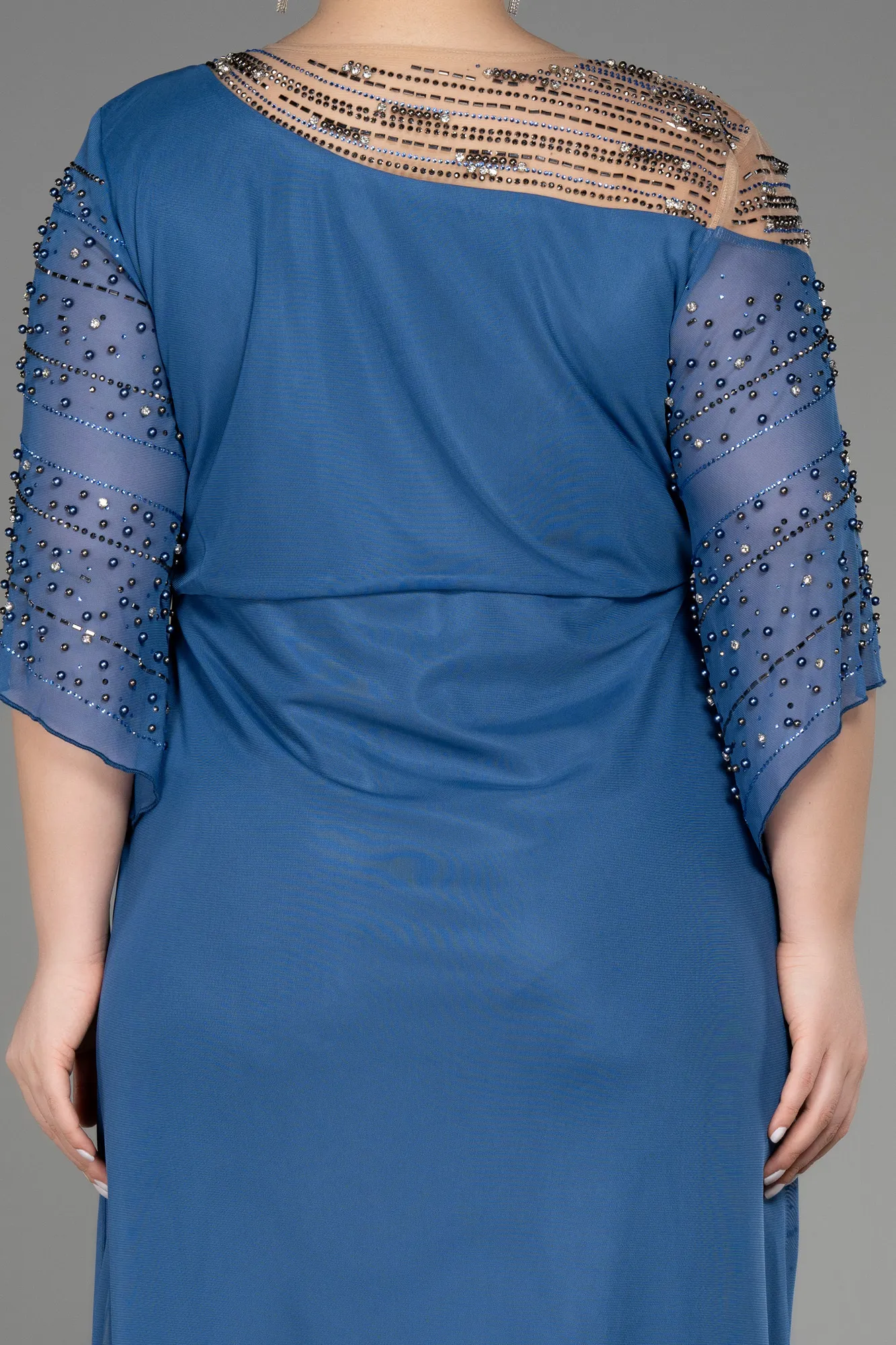 Indigo-Long Plus Size Engagement Dress ABU3650