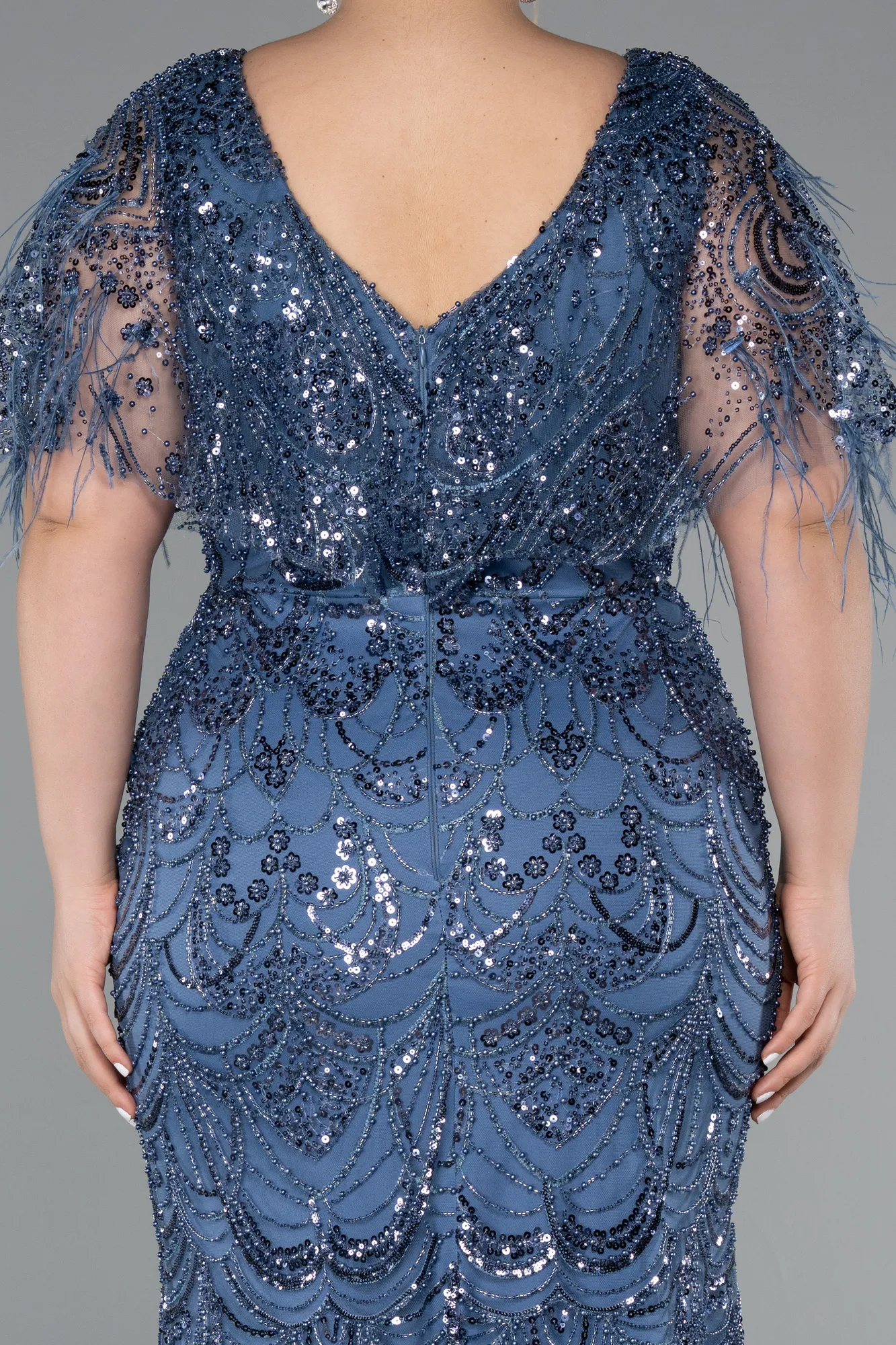 Indigo-Long Plus Size Engagement Dress ABU4950